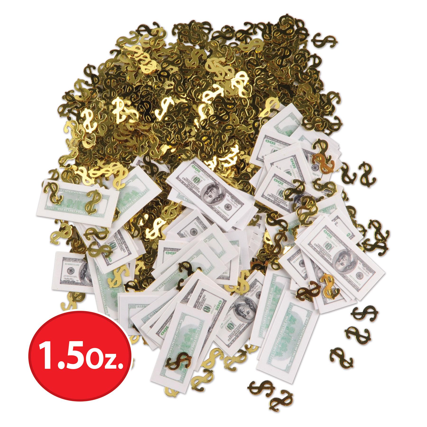 12 Pack Beistle Big Bucks Print Fetti Party Decorations - 0.5 Oz per Package - Perfect for Birthday Parties, Baby Showers, and Celebrations