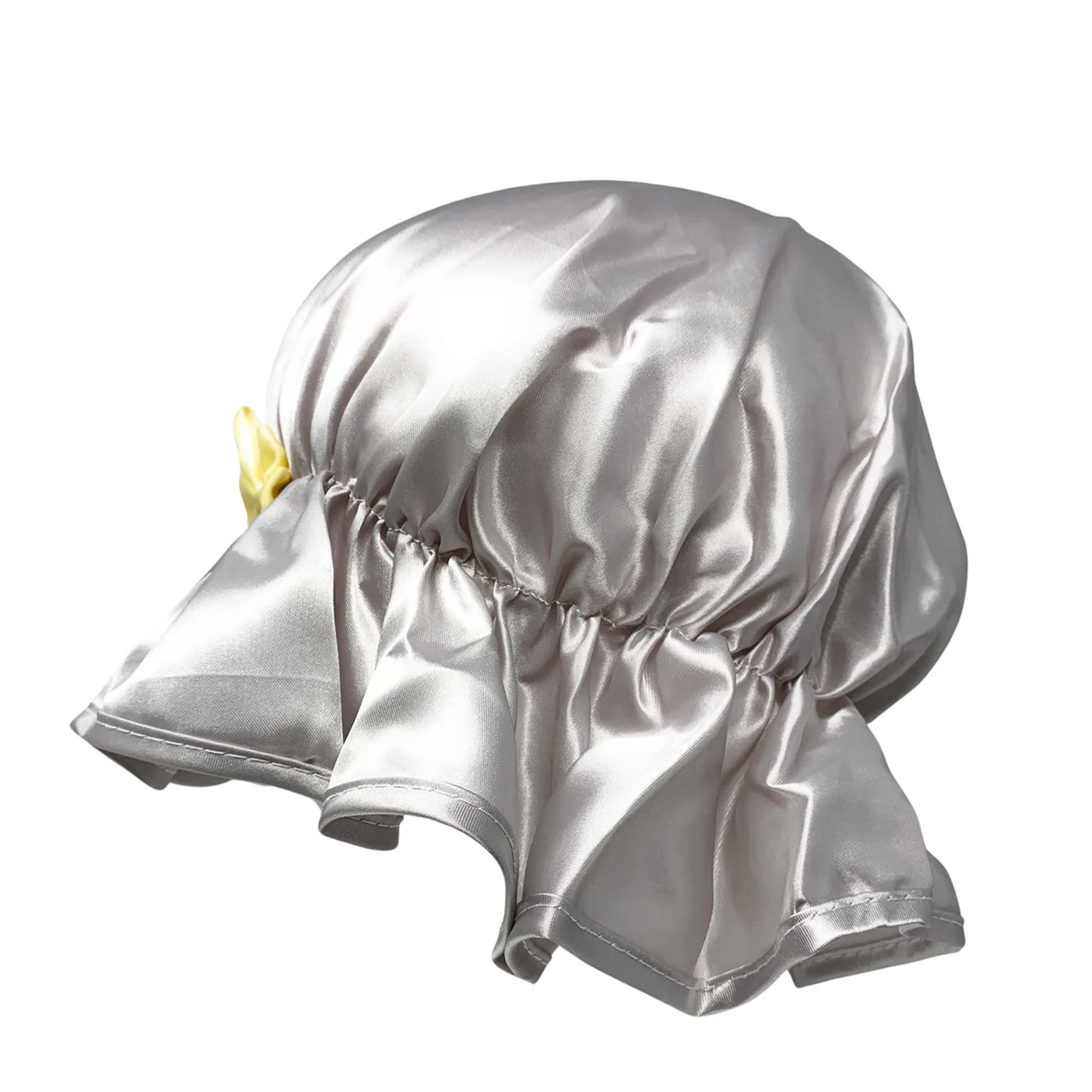 Kingsley Silky Satin Night Cap for Women - Soft Sleep Bonnet for Hair Protection & Comfort - Silver Sleeping Hat for Curly, Natural, and Damaged Hair - Perfect for Nighttime, Travel, and Salon Use