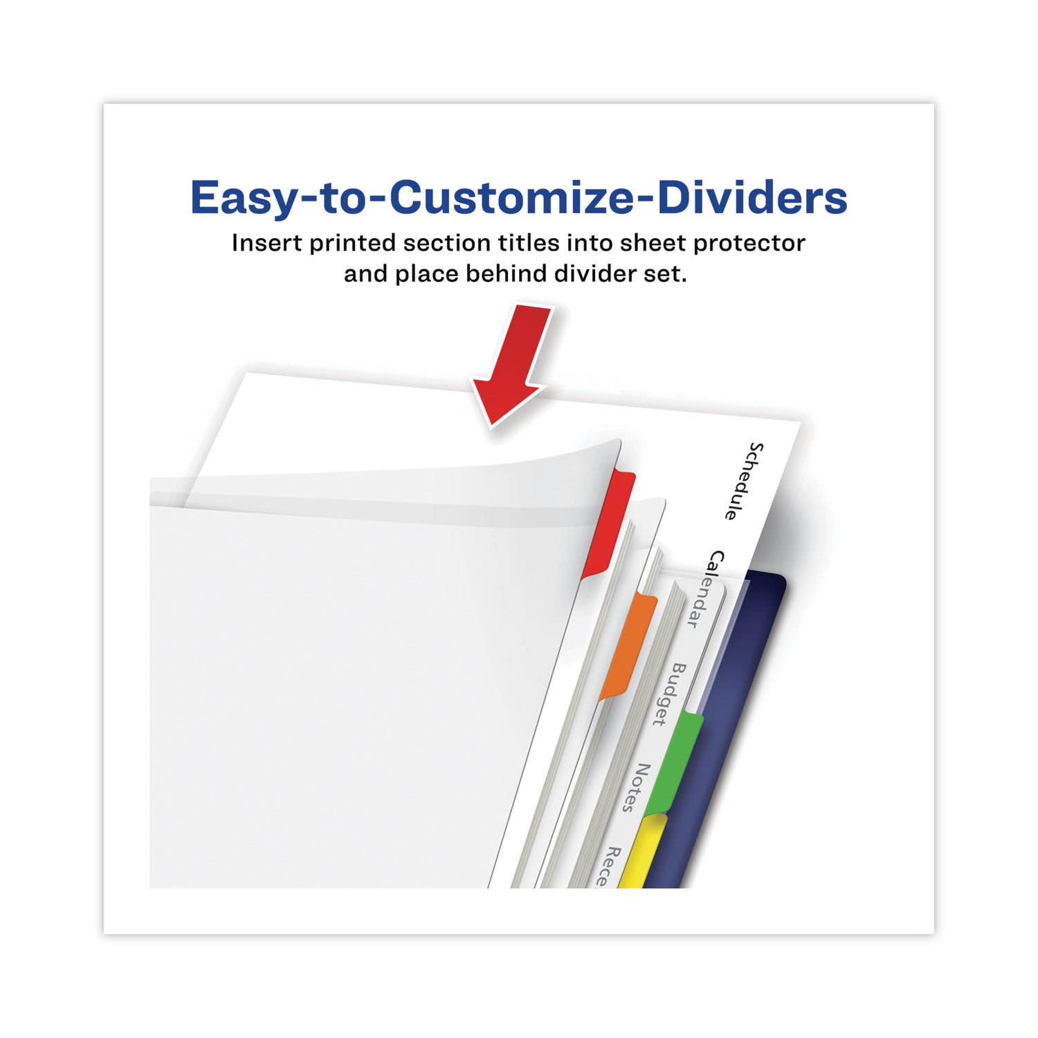 Avery® Clear Easy View Plastic Dividers with Multicolored Tabs & Sheet Protector - 8 Tab, 11