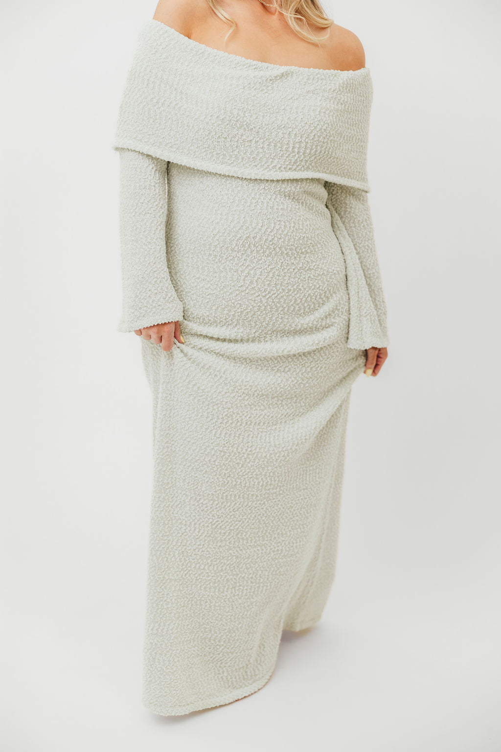 Nora Knit Maxi Dress in Seafoam Green - Bump Friendly Maternity Dress for Pregnancy, Nursing & Postpartum - Perfect for Casual Outings, Beach Vacations & Special Occasions