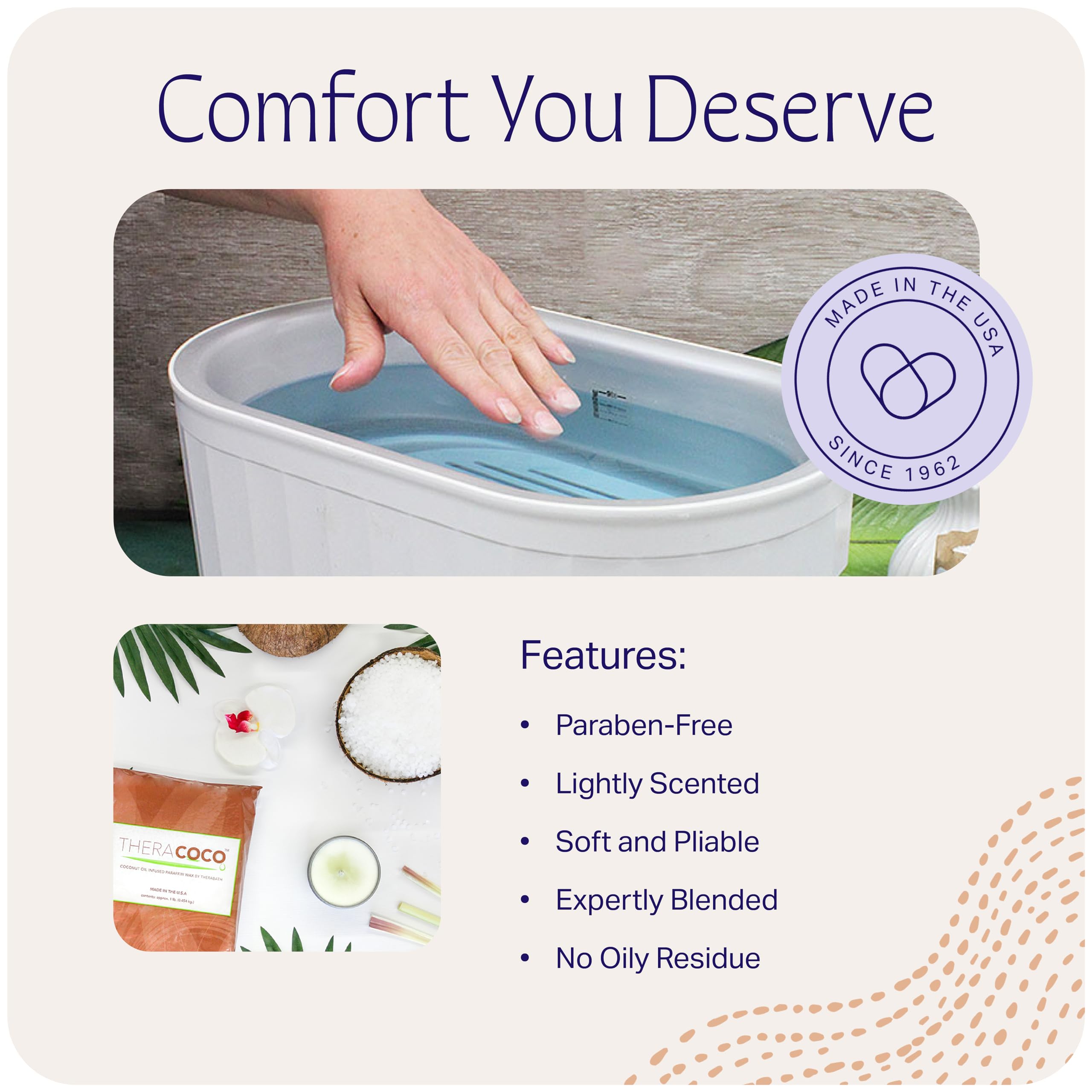Therabath TheraCOCO Paraffin Wax Refills - 24lb Coconut Oil Wax Beads for Arthritis Pain Relief, Muscle Stiffness & Dry Skin Care - Hydrating Spa Treatment for Hands, Feet & Body - Made in USA - Perfect for Home Spa, Salon & Physical Therapy Use
