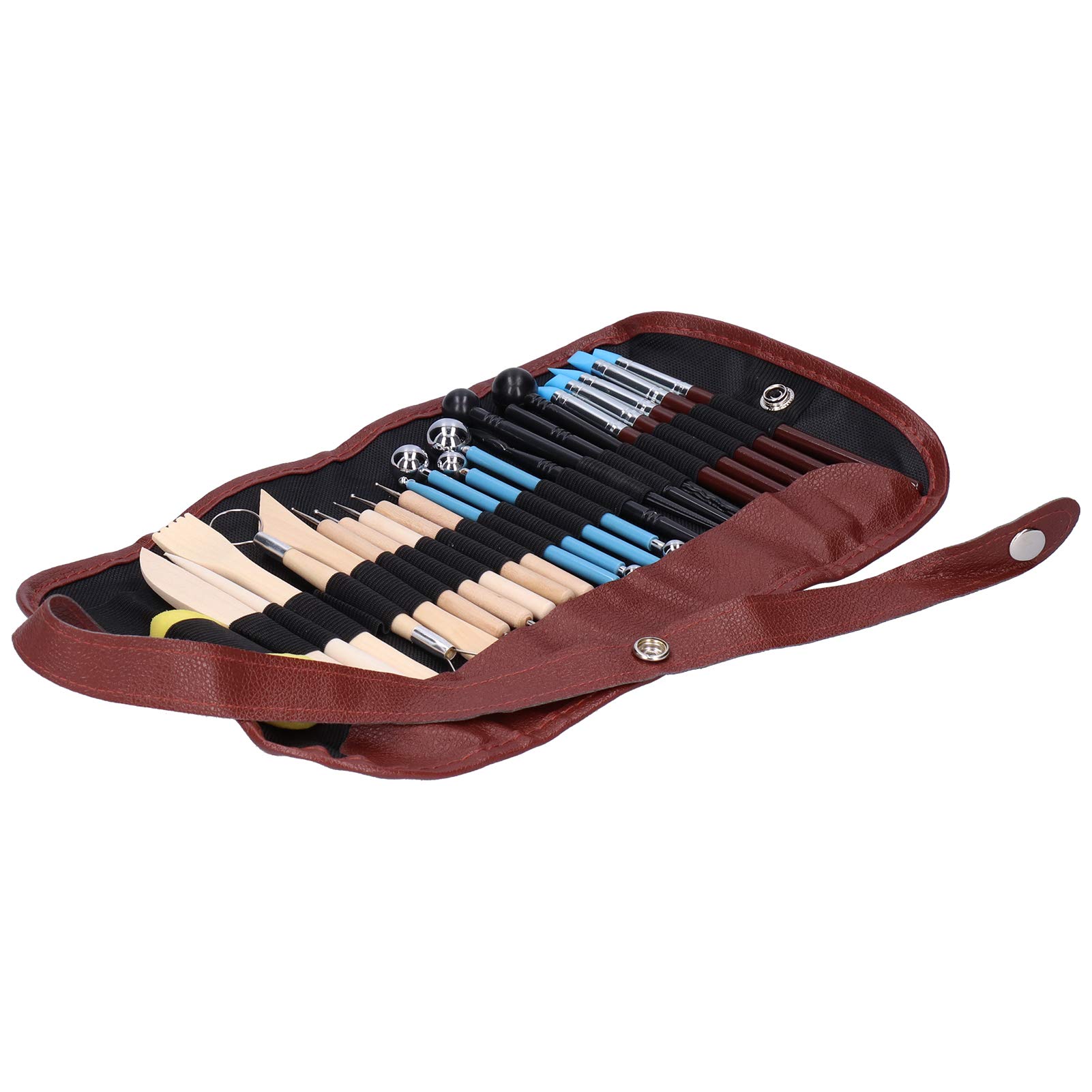Ranvo 24Pcs Pottery Tool Kit for Carving & Shaping - Beginner Clay Tools for Ceramics & Sculpting