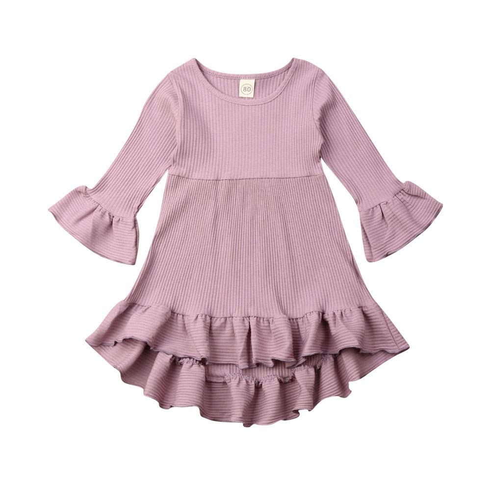**Princess Dresses for Baby Girls – Long Sleeve Ruffle Party Dress with Irregular Hem – Toddler & Infant Formal Outfit – Perfect for Birthday Parties, Photo Shoots & Special Occasions**