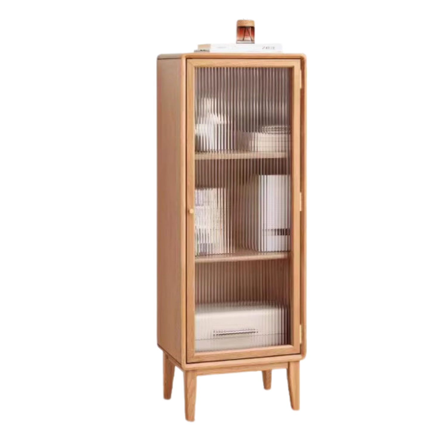 17.7x12.5x49.2 inch / 45x32x125 cm / Natural Wood Color / Oak Side cabinet left door opening
