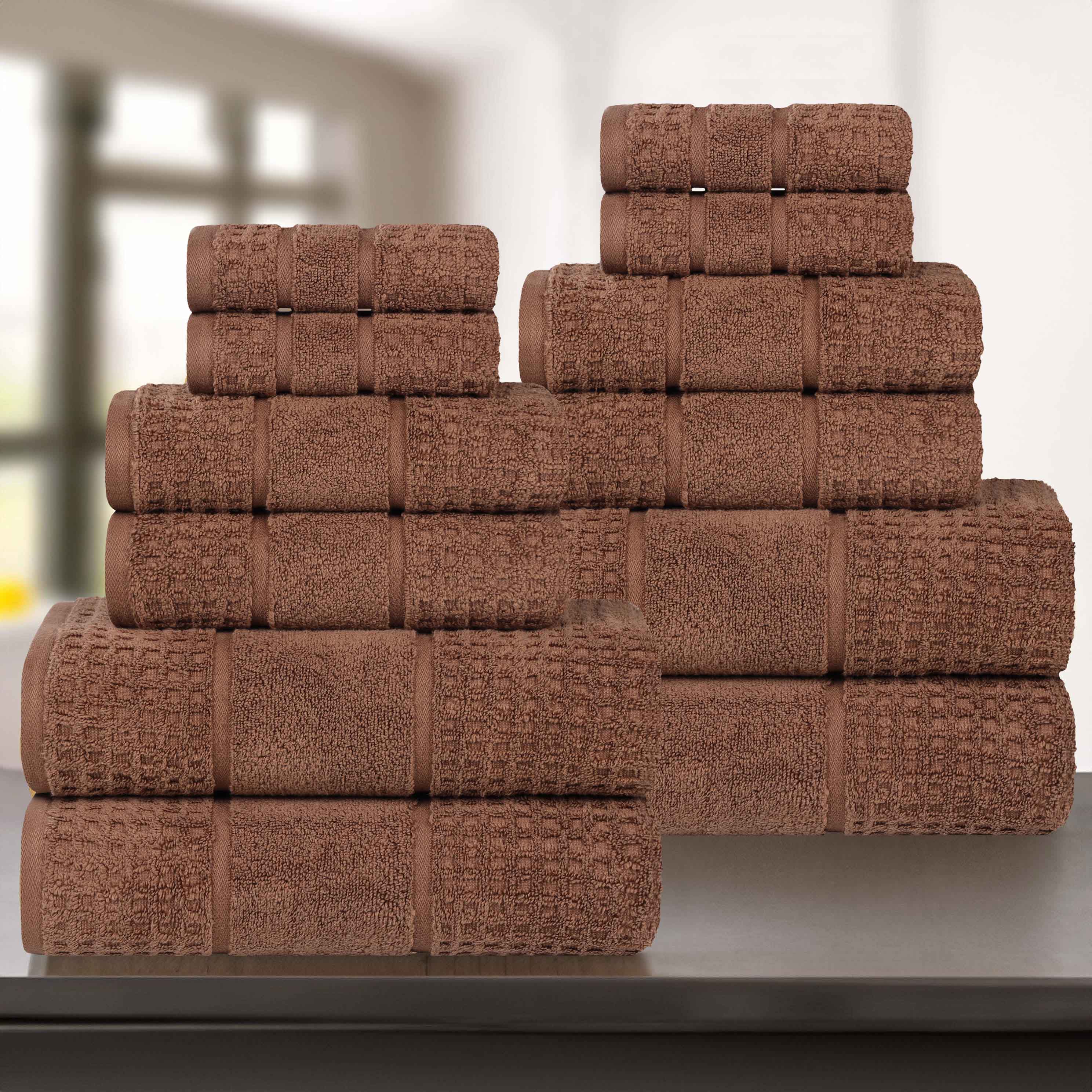 Premium 12-Piece Zero Twist Cotton Waffle Towel Set - Ultra Soft & Highly Absorbent Honeycomb Weave Bath Towels for Spa, Gym, and Luxury Home Use