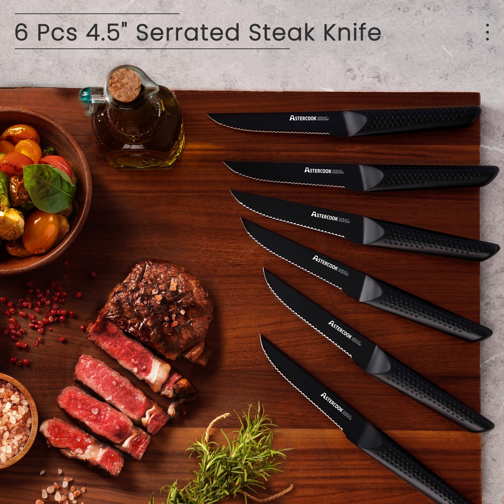 15-Piece German Stainless Steel Chef Knife Set with Wooden Block - Professional Kitchen Knives for Cooking, Slicing & Dicing - Dishwasher Safe, Elegant Black - Perfect for Home Chefs & Culinary Enthusiasts