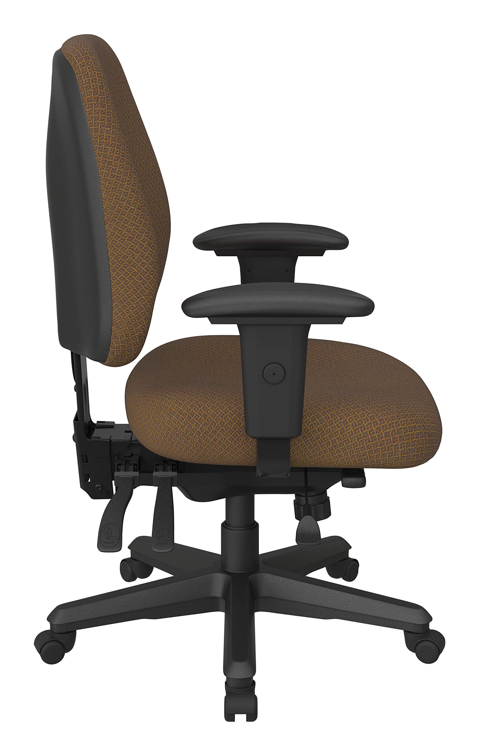 Office Star Ergonomic Mid Back Office Chair - Adjustable Height & Tilt, Padded Armrests, Interlink Autumn Fabric - Perfect for Home Office & Workspace Comfort