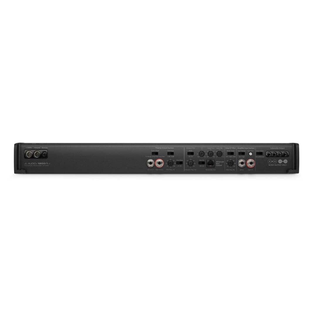 JL Audio 1200/1v3 Slash Series Class D Mono Car Amplifier - 1200W RMS Power for Deep Bass - Perfect for Car Audio Systems & Subwoofers