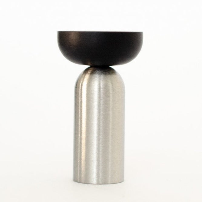 Nickel and Black Pedestal Bowl Round Hook - Elegant Home Decor for Kitchen, Bathroom, or Entryway Organization