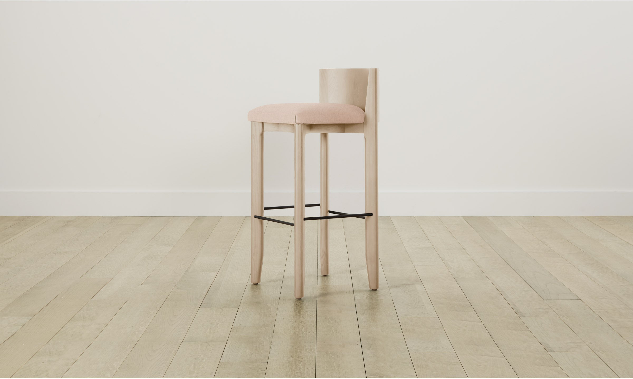 Delancey Bar & Counter Stool with Heritage Belgian Linen Petal Upholstery - Modern Kitchen Island & Home Bar Seating for Dining & Entertaining