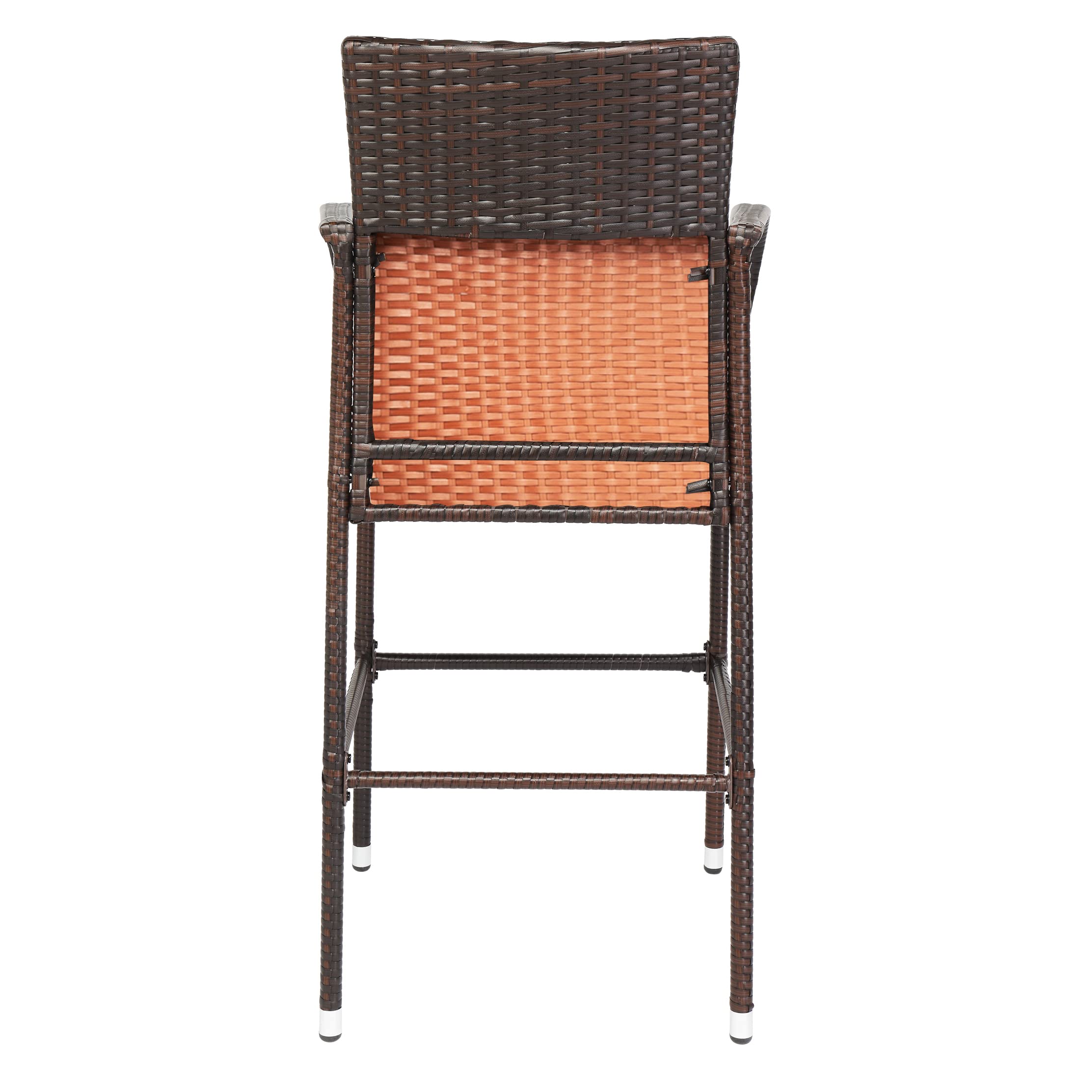 **Weather-Resistant Patio Rattan Bar Stools Set of 2 - All-Weather Wicker Counter Height Bar Chairs with Footrest & Armrest for Outdoor, Garden, Pool, Lawn & Backyard - Perfect for Entertaining, Lounging & Dining Al Fresco**