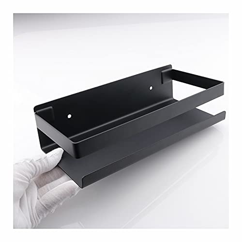 Modern Matte Black Bathroom Corner Shelf - 40cm Waterproof Shower Organizer for Bathroom & Kitchen - Space-Saving Wall Mounted Storage Solution - Perfect for Toiletries, Soap, and Shampoo in Small Spaces