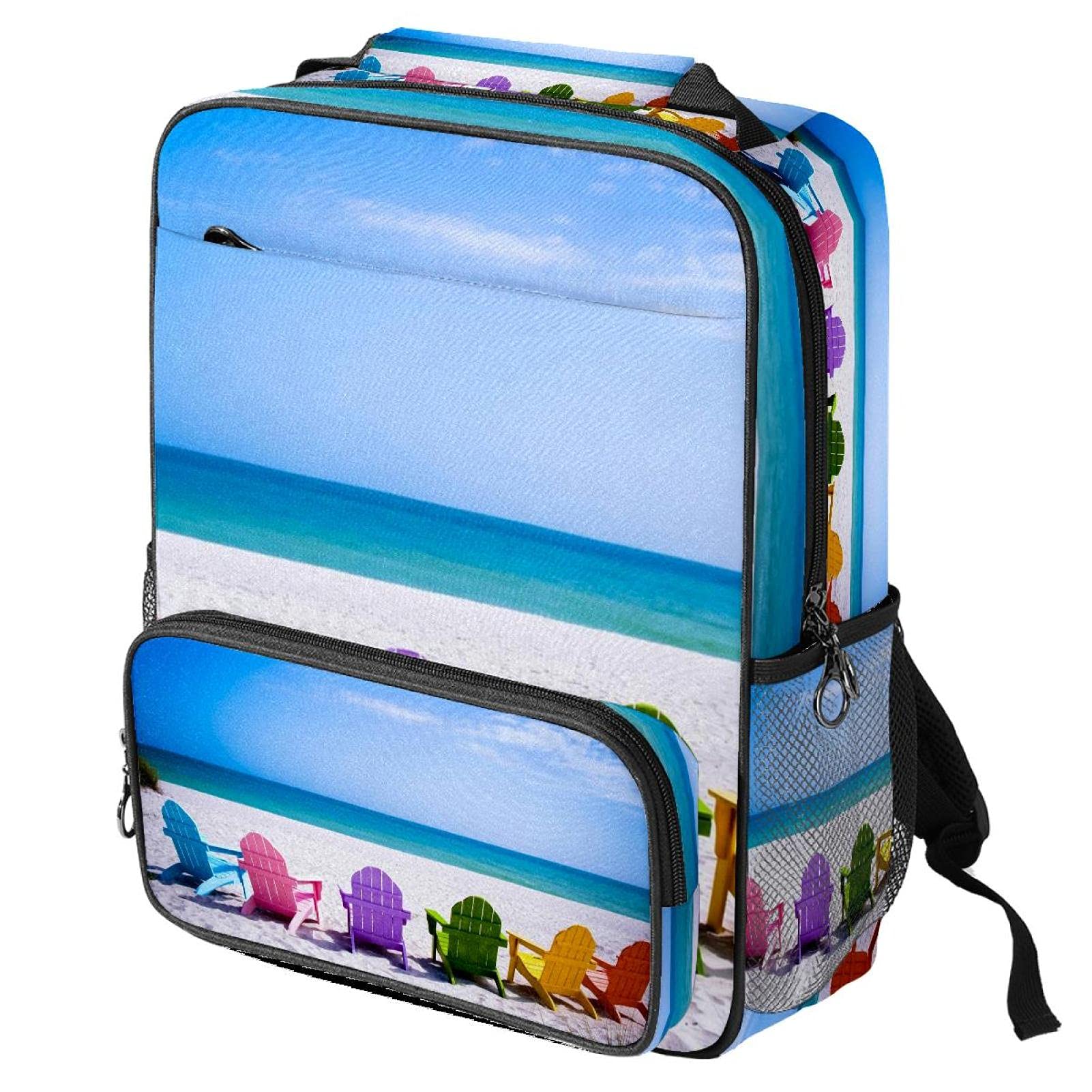 LORVIES Colorful Summer Beach Backpack - Waterproof School Bookbag for Women & Students, Lightweight Travel Daypack for Hiking, Camping, Beach Outings & Daily Use