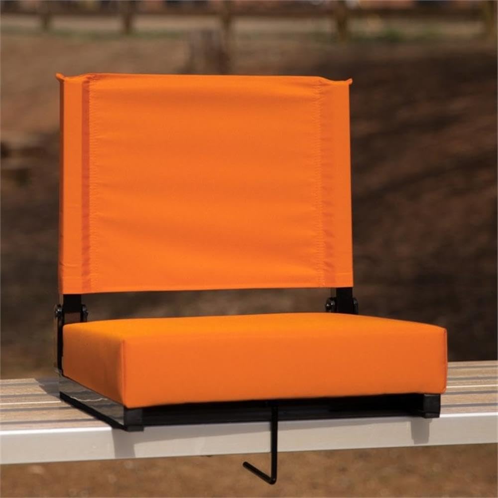 Flash Furniture Grandstand Portable Folding Stadium Seat - Padded Bleacher & Bench Chair with Carrying Handle, 500 lb Capacity, Orange - Perfect for Sporting Events, Concerts & Outdoor Activities