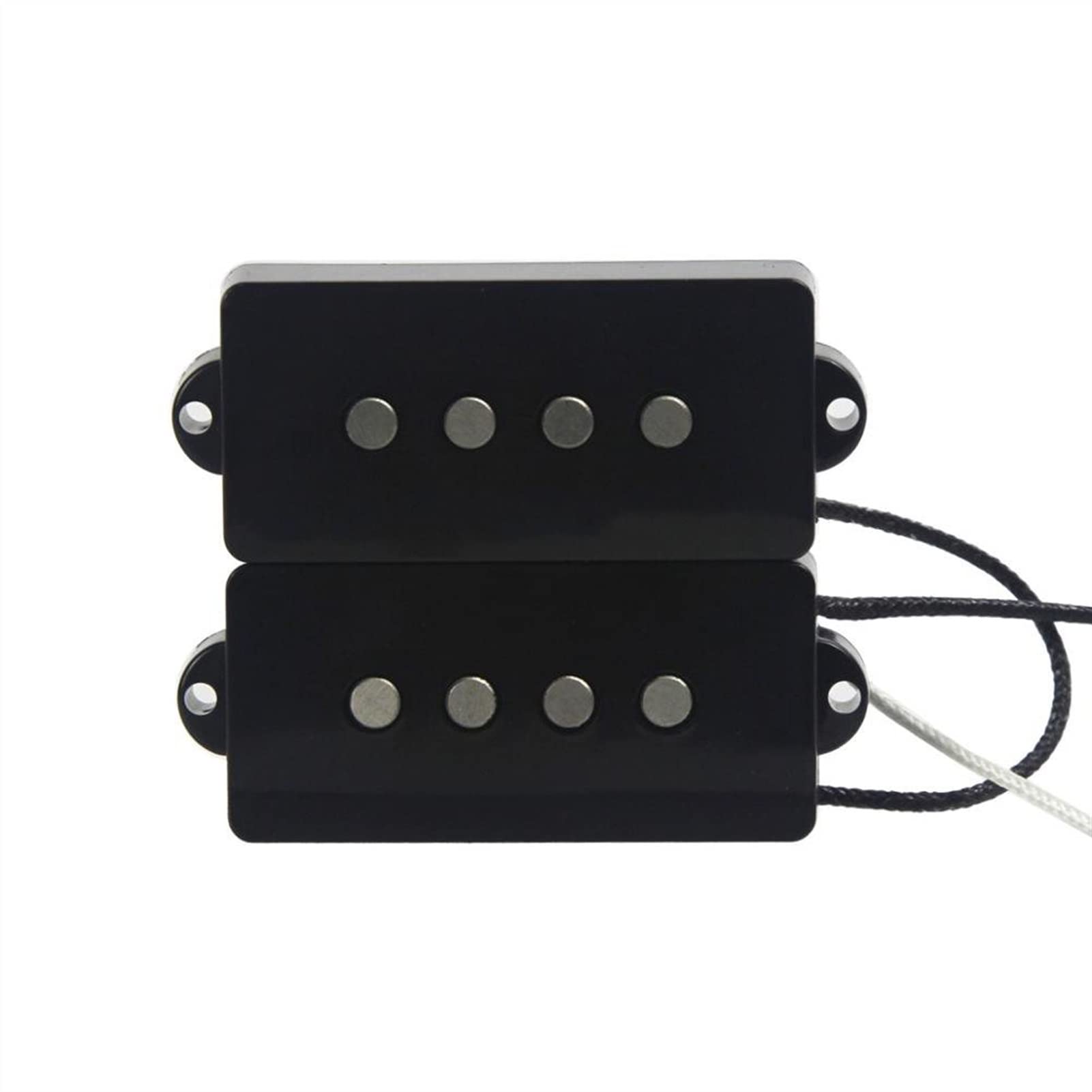 4 String Bass Pickup Set - Noiseless Alnico 5 Precision Bass Guitar Pickups - Black Replacement for PB Bass - Perfect for Studio Recording & Live Performances