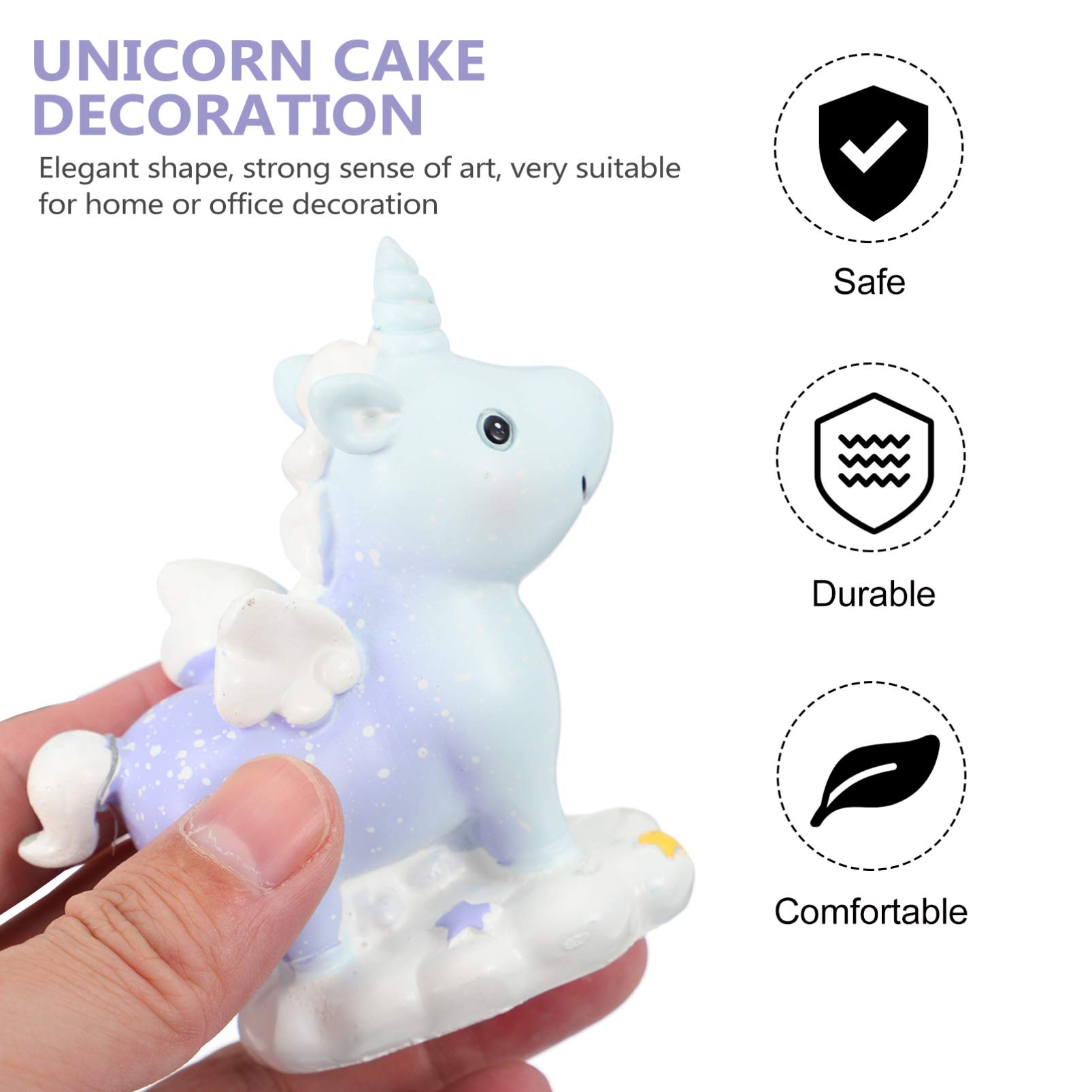 Unicorn Cake Topper - Cartoon Unicorn Cake Decorations for Birthday Party, Wedding, Baby Shower & Special Events | Adorable Cake Ornament & Edible Cake Accessories