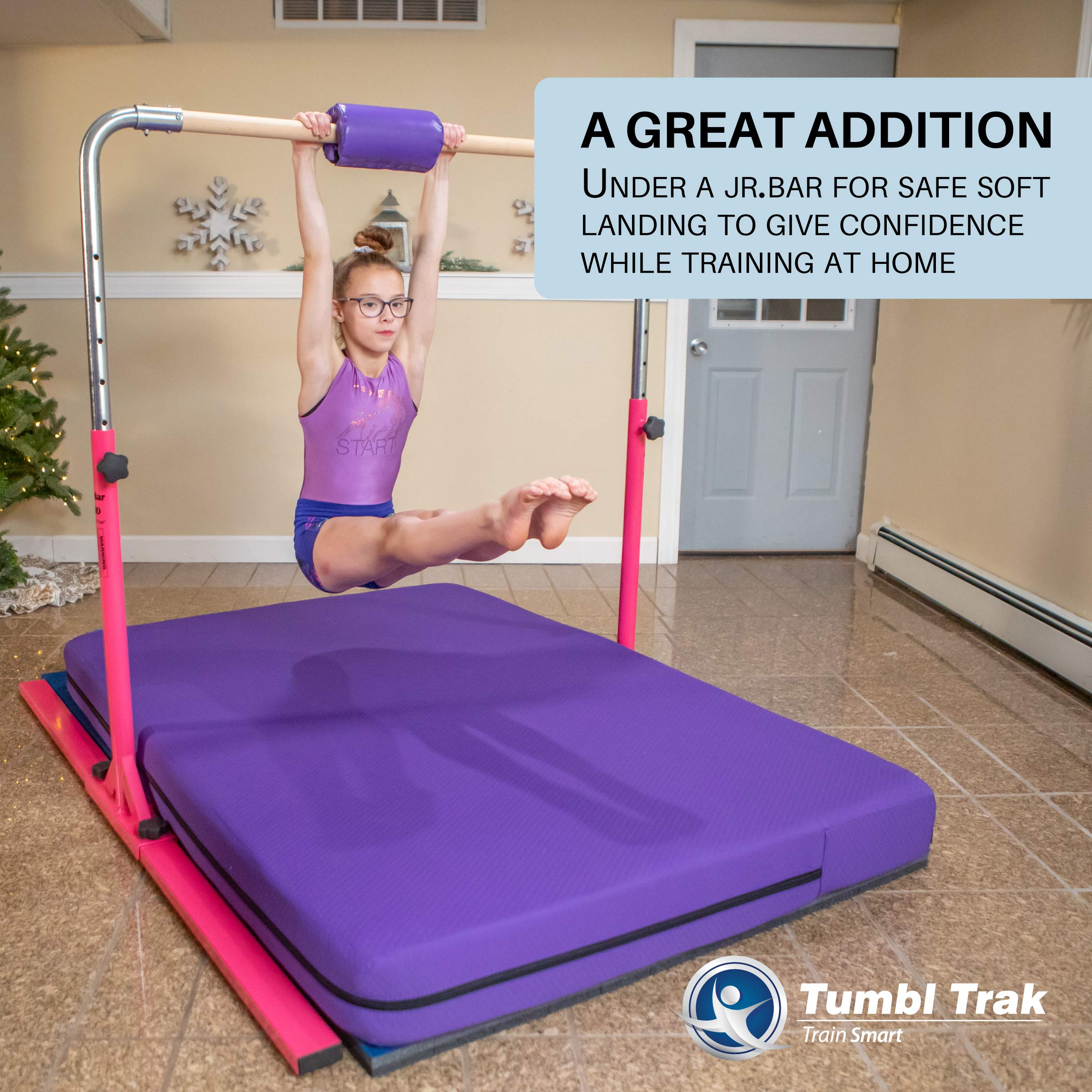 Tumbl Trak 4ft x 6ft x 6in Home Gymnastics Practice Mat - Extra Thick Soft Landing Pillow Mat for Tumbling, Cheerleading & Yoga - Perfect for Home Training, Kids Playroom & Backyard Workouts