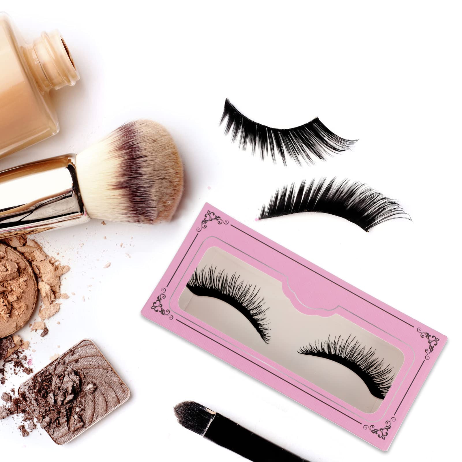 False Eyelash Case Organizer - 30pcs Empty Eyelash Storage Box for Makeup Display & Beauty Care | Pink Lash Packaging Holder for Women & Girls | Perfect for Salon, Travel & Home Organization