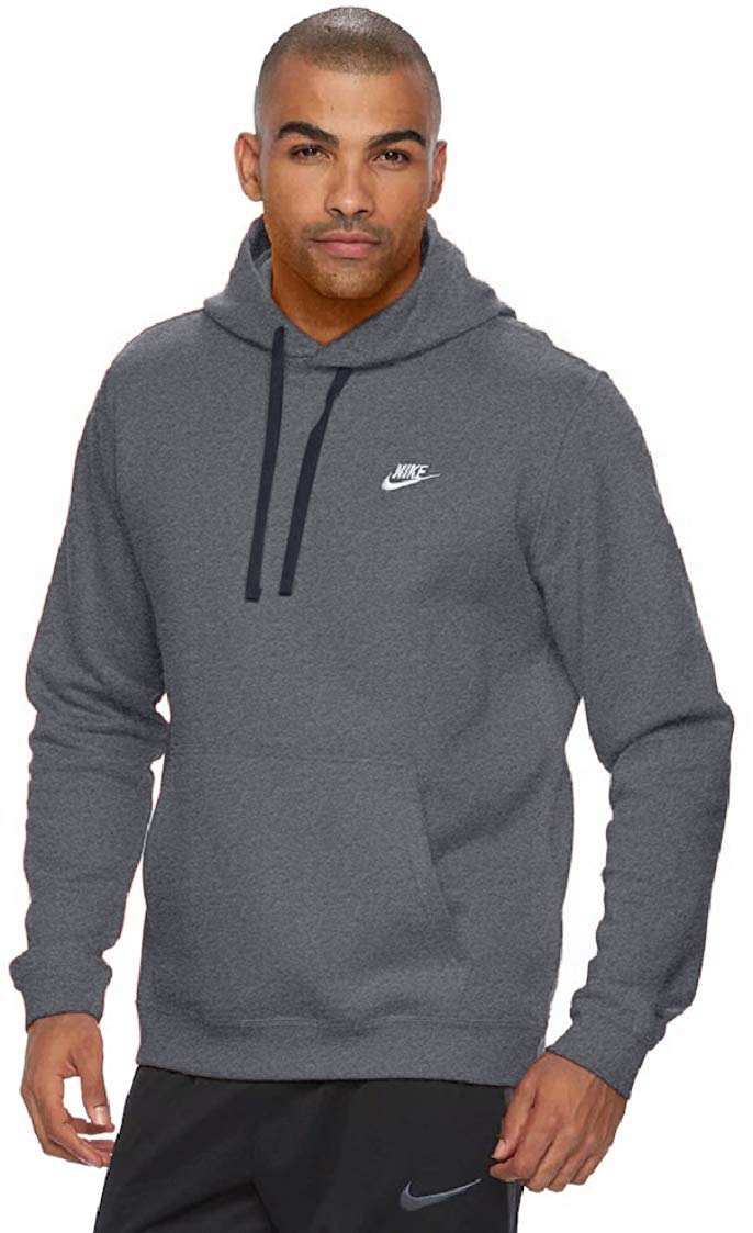Nike Men's Hoodie Sweatshirt - Lightweight Fleece Pullover with Kangaroo Pocket for Casual Wear, Gym & Outdoor Activities