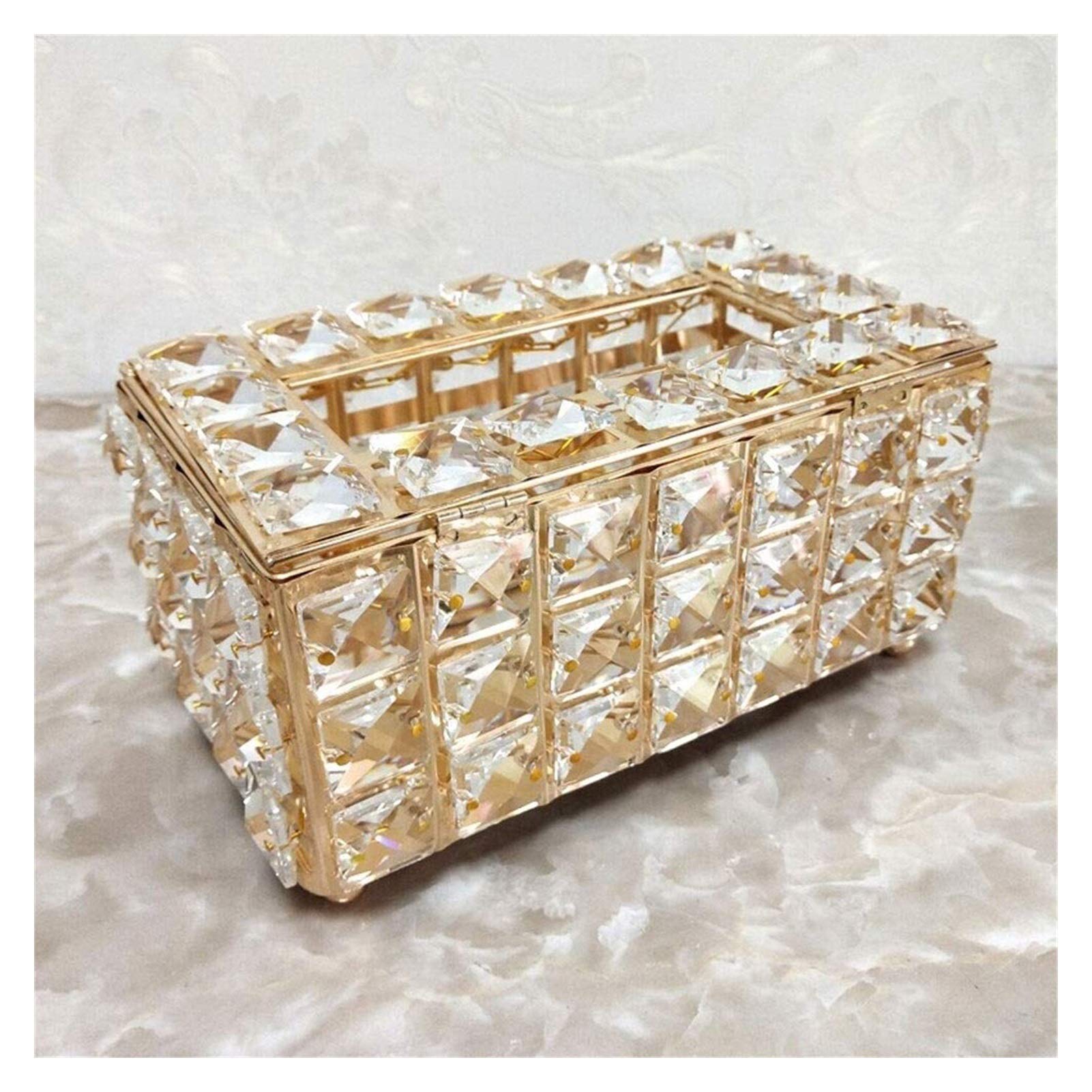 European Style Crystal Tissue Box Cover - Elegant Creative Tissue Holder for Home, Office & Car | Facial Tissue Dispenser Drawer with Decorative Design | Perfect for Living Room, Bedroom, Desk & Vehicle Organization