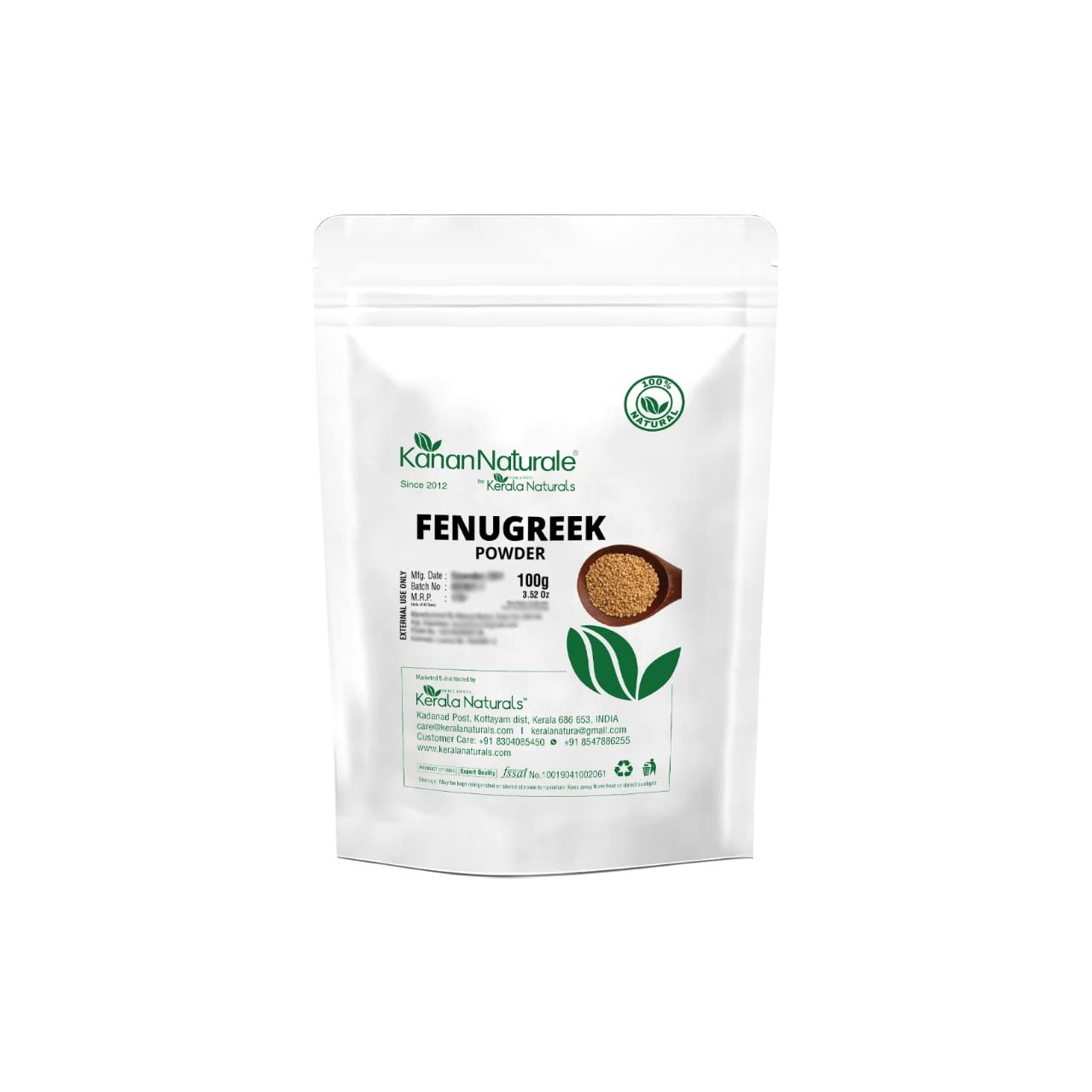 Organic Fenugreek Powder 100g - Promotes Healthy Hair Growth & Skin Care | Natural Ayurvedic Remedy for Hair Loss & Glowing Skin | Perfect for DIY Hair Masks & Face Scrubs