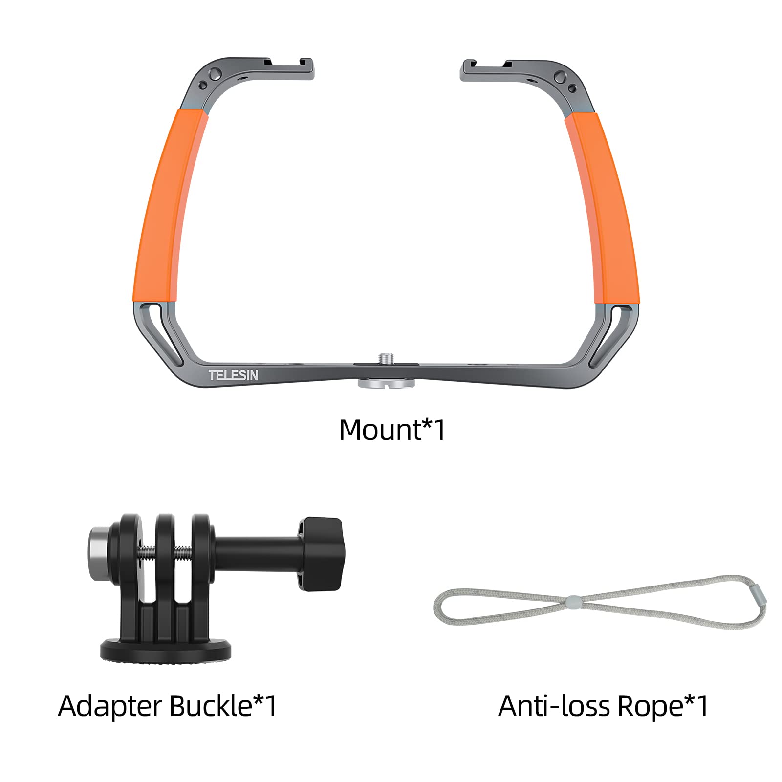 AuyKoo Dual Arm Aluminum Alloy Stabilizer Mount for GoPro Hero 11 10 9 8 7 6, Insta360 One & DJI Action 2 Cameras - Perfect for Underwater Diving, Surfing & Action Sports Photography