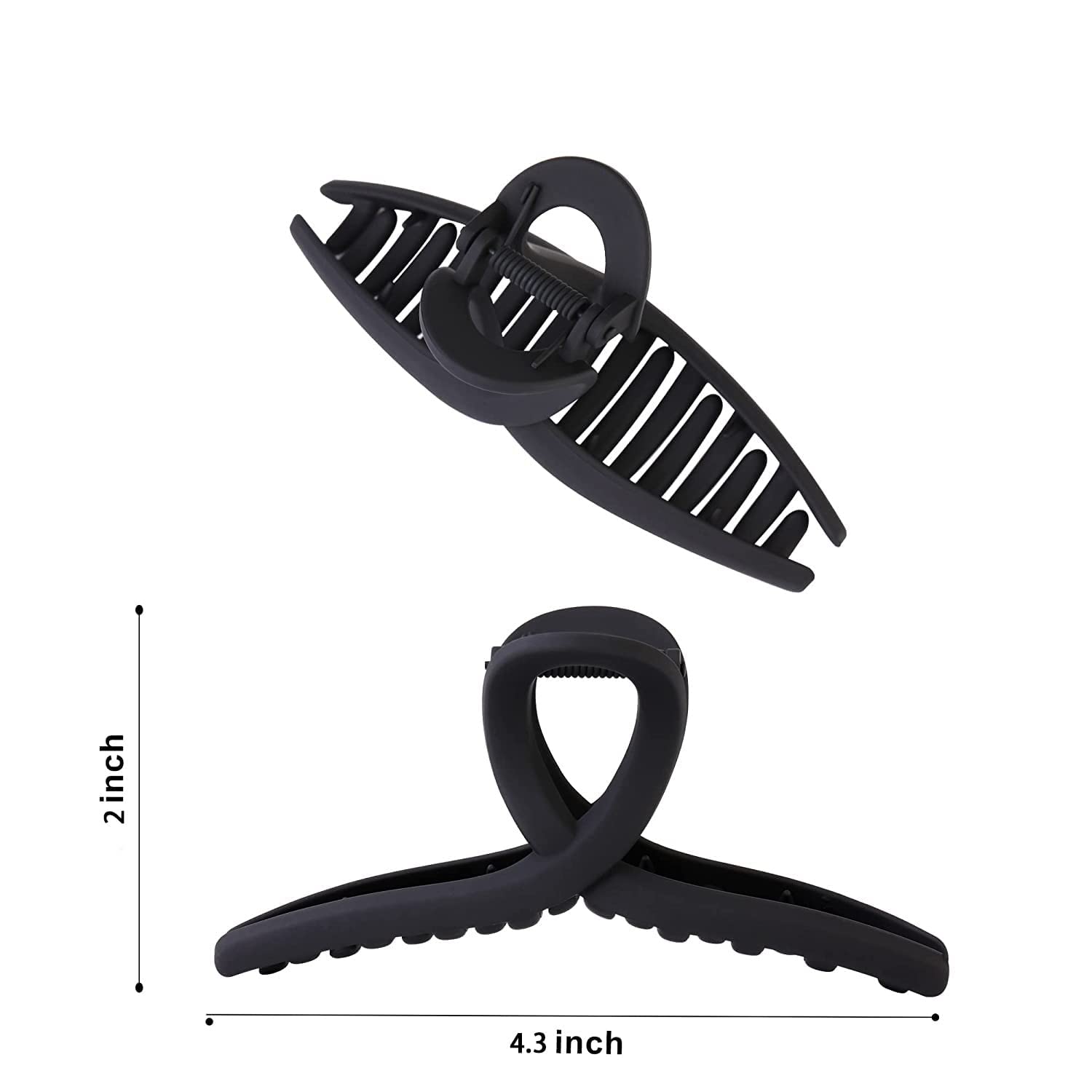 Softwrap Matte Khaki Hair Claw Clips for Women - 3.5 Inch Large Rectangle Hair Clips for Thick Hair - Neutral Square Hair Styling Accessories - Perfect for Work, Gym, and Everyday Hairstyles