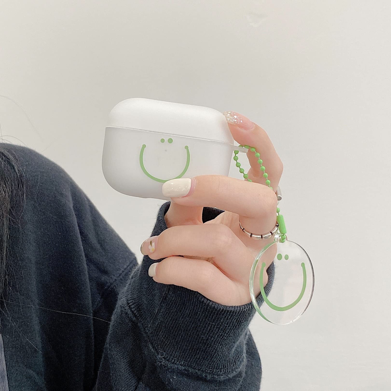 Shock-Absorbing Soft Silicone Case for AirPods Pro - Protective Green Cover with Keychain for Women & Men - Perfect for Gym, Travel & Everyday Use