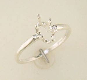 Sterling Silver or 14K Gold Marquise Pre-Notched Blank Ring Shank Setting - 6x3mm, 8x4mm, 10x5mm Sizes - Size 6.5 - Perfect for Jewelry Making, Engagement Rings & Custom DIY Projects