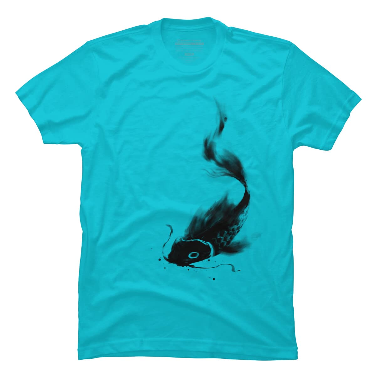 Design By Humans Men's Koi Wash Graphic T-Shirt by kdeuce - Soft Cotton Tee for Casual Wear & Street Style