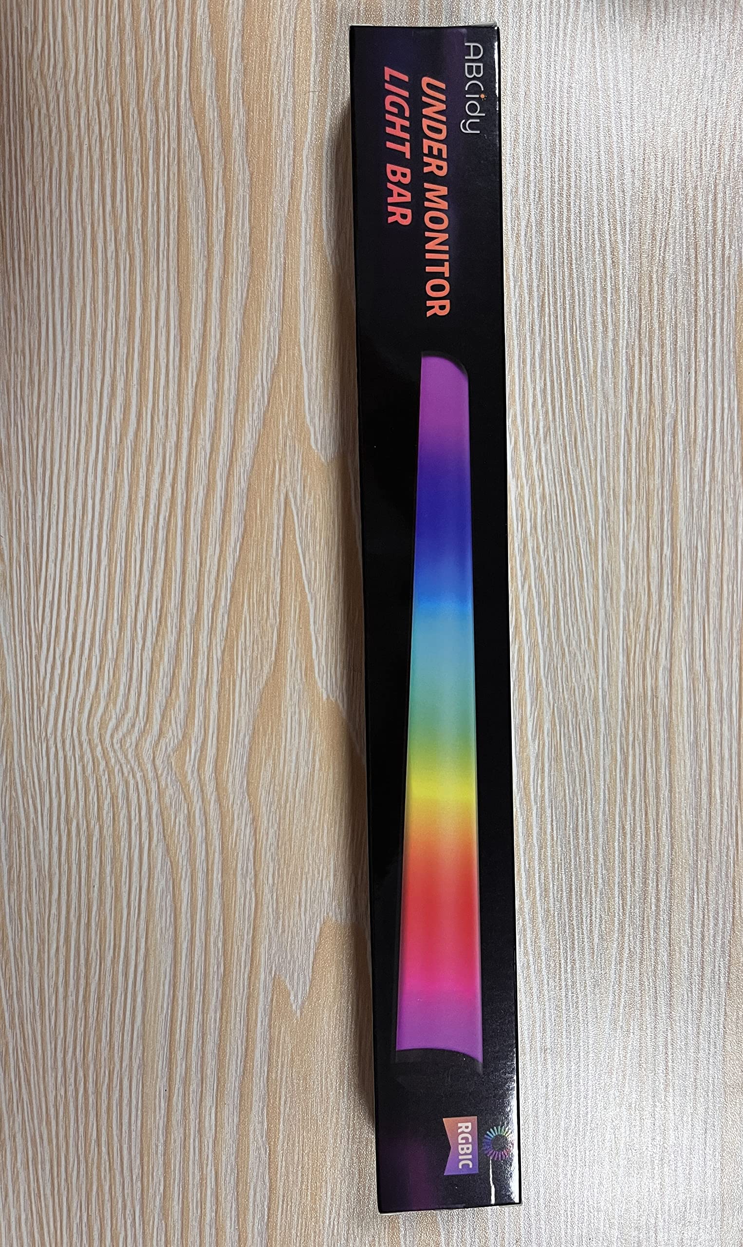 RGB LED Under Monitor Light Bar - Dimmable USB-Powered Gaming Desk Lamp with Dynamic Rainbow Effects & Remote Control | Adjustable Brightness & Speed for Computer Setup, Home Office, Streaming Studio & Gaming Room Lighting