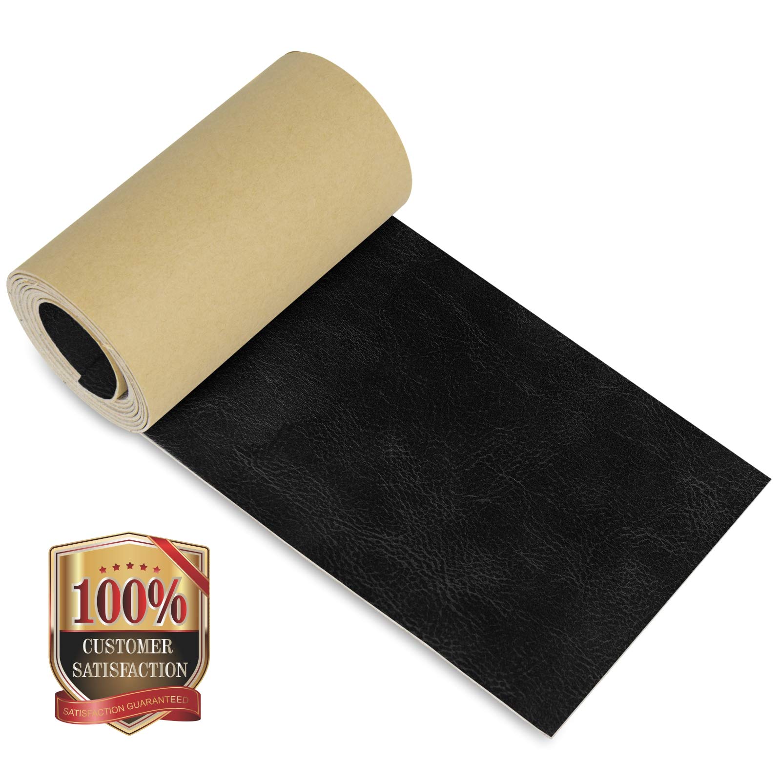 Leather Repair Patch Kit 4 x 50 Inches - 6 Sizes & 75 Colors Self-Adhesive Vinyl Upholstery Tape for Sofa, Furniture, Car Seats, Bags, Jackets (Crazy Horse) - Perfect for Home DIY, Auto Interior & Fashion Accessories Repair