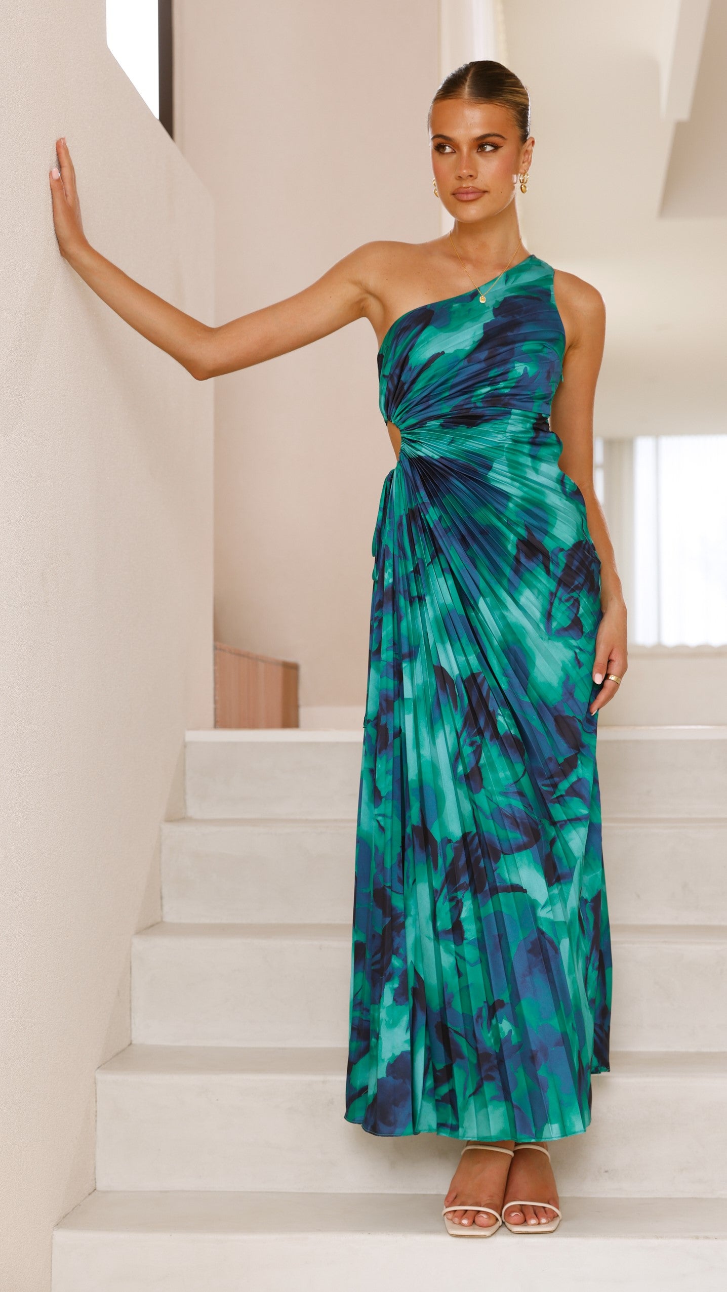 Laken Maxi Dress - Green Floral Print Women's Summer Dress for Beach, Vacation & Casual Wear
