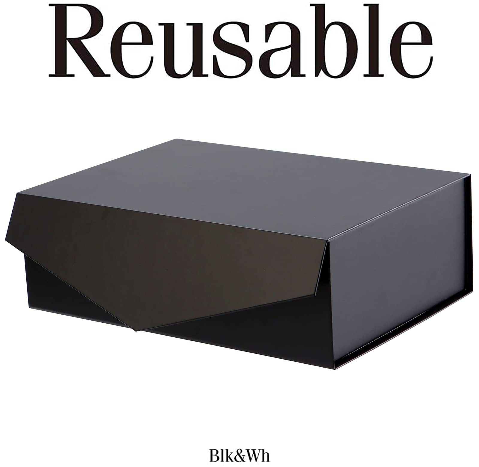 Premium Matte Black Magnetic Gift Box 11.5x8.1x3.8 Inches - Elegant Large Keepsake Box with Lid for Groomsmen Gifts, Wedding Favors, Jewelry Presentation & Luxury Packaging