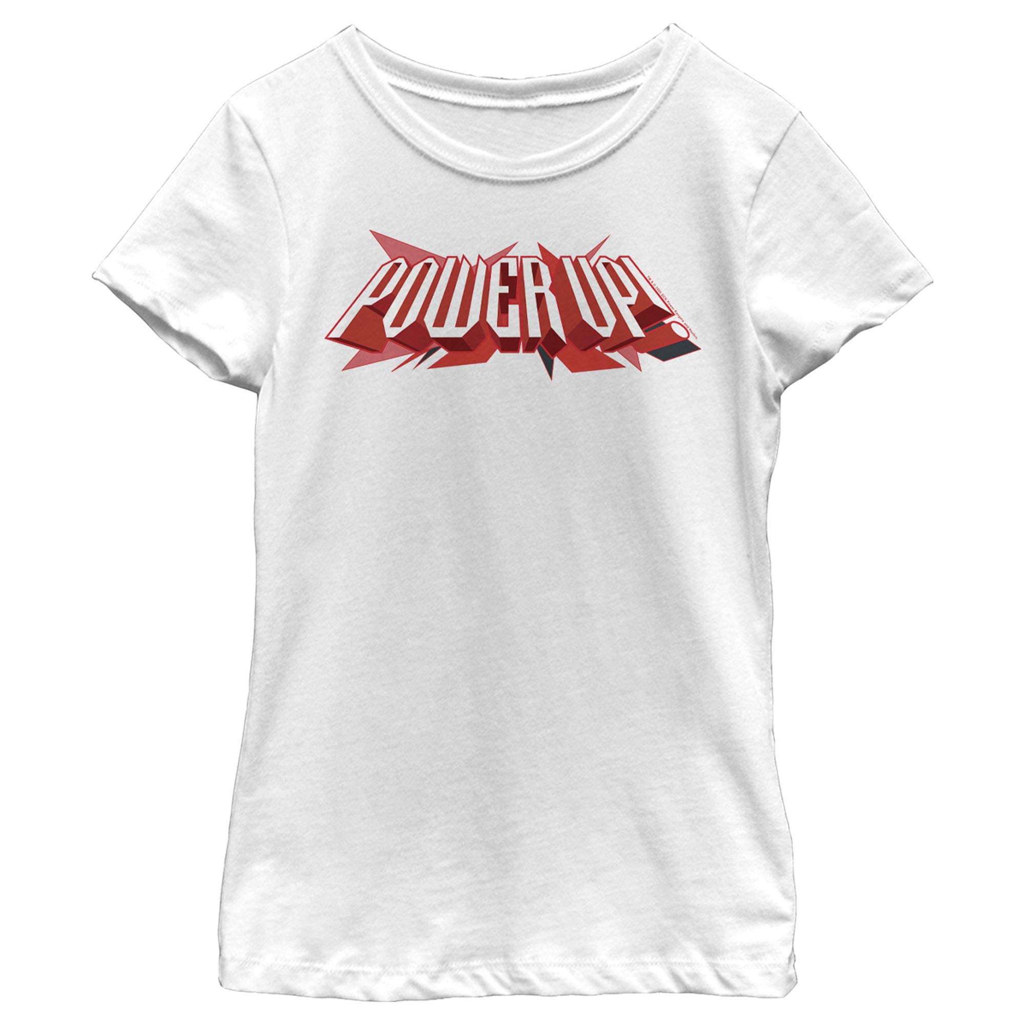 Girl's Power Rangers Power Up Motto T-Shirt | Kids Superhero Graphic Tee | Birthday Gift & Cosplay Costume for Girls