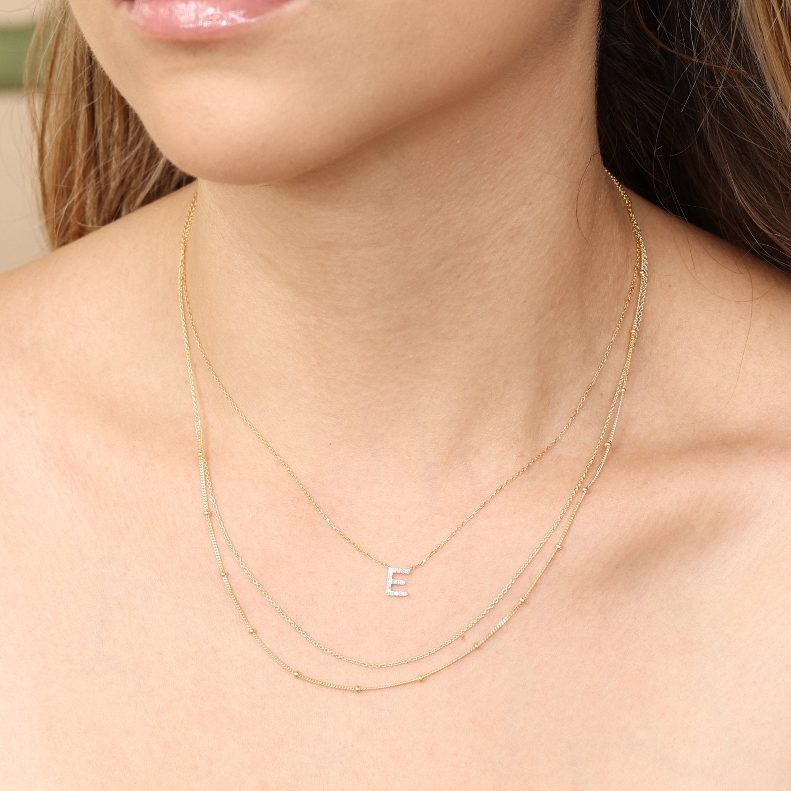 14K Solid Yellow Gold Beaded & Cuban Double Layer Chain Necklace - Elegant Layered Necklace for Women, Perfect for Parties, Weddings & Everyday Wear
