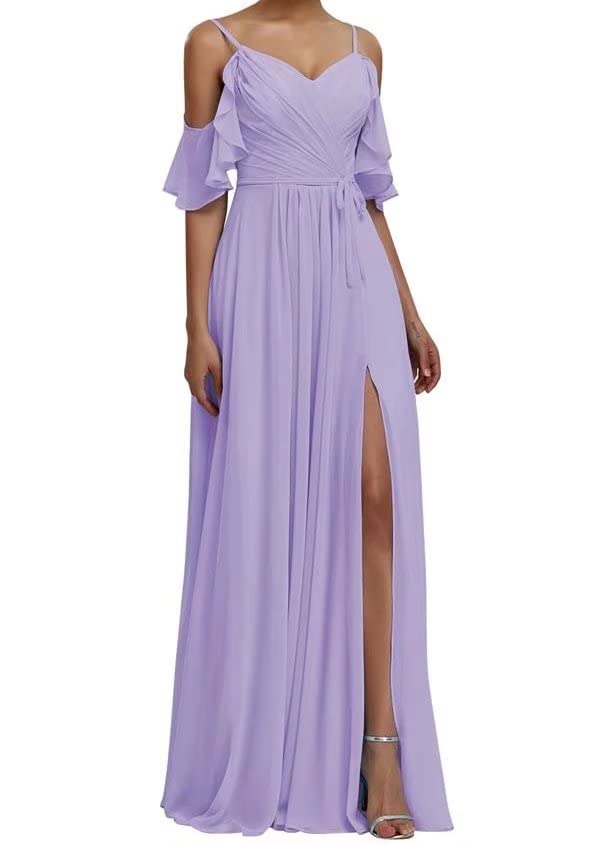 Olive Green Plus Size Bridesmaid Dresses for Women - Long Chiffon A-Line Prom Gown with Pockets (Size 16-18W) | Formal Evening Party, Wedding Guest & Special Occasion Dress