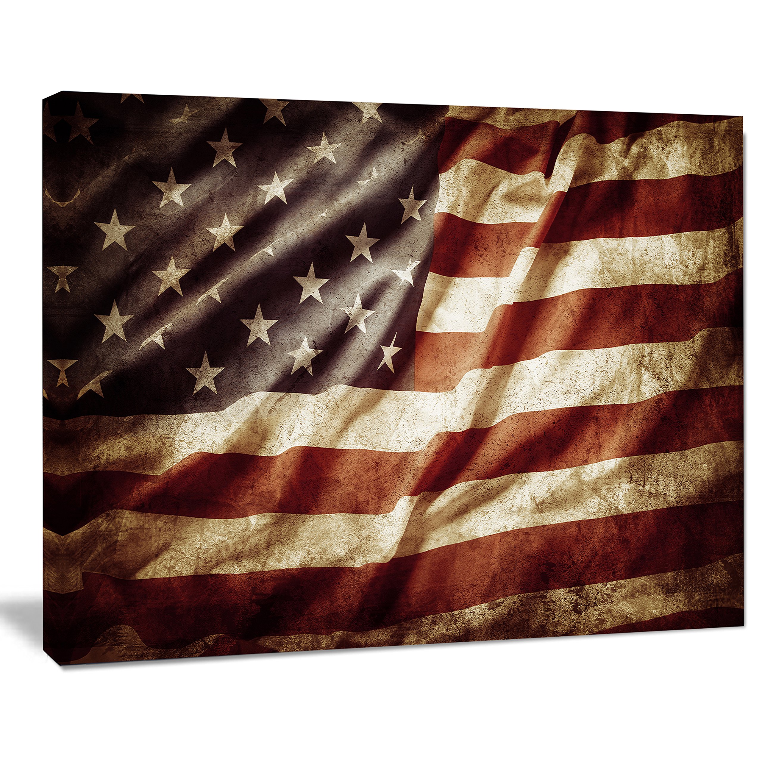 American Flag Contemporary Canvas Art Print - Patriotic Wall Decor for Home, Office & Gifts | USA Flag Painting for Living Room, Bedroom & Office Spaces