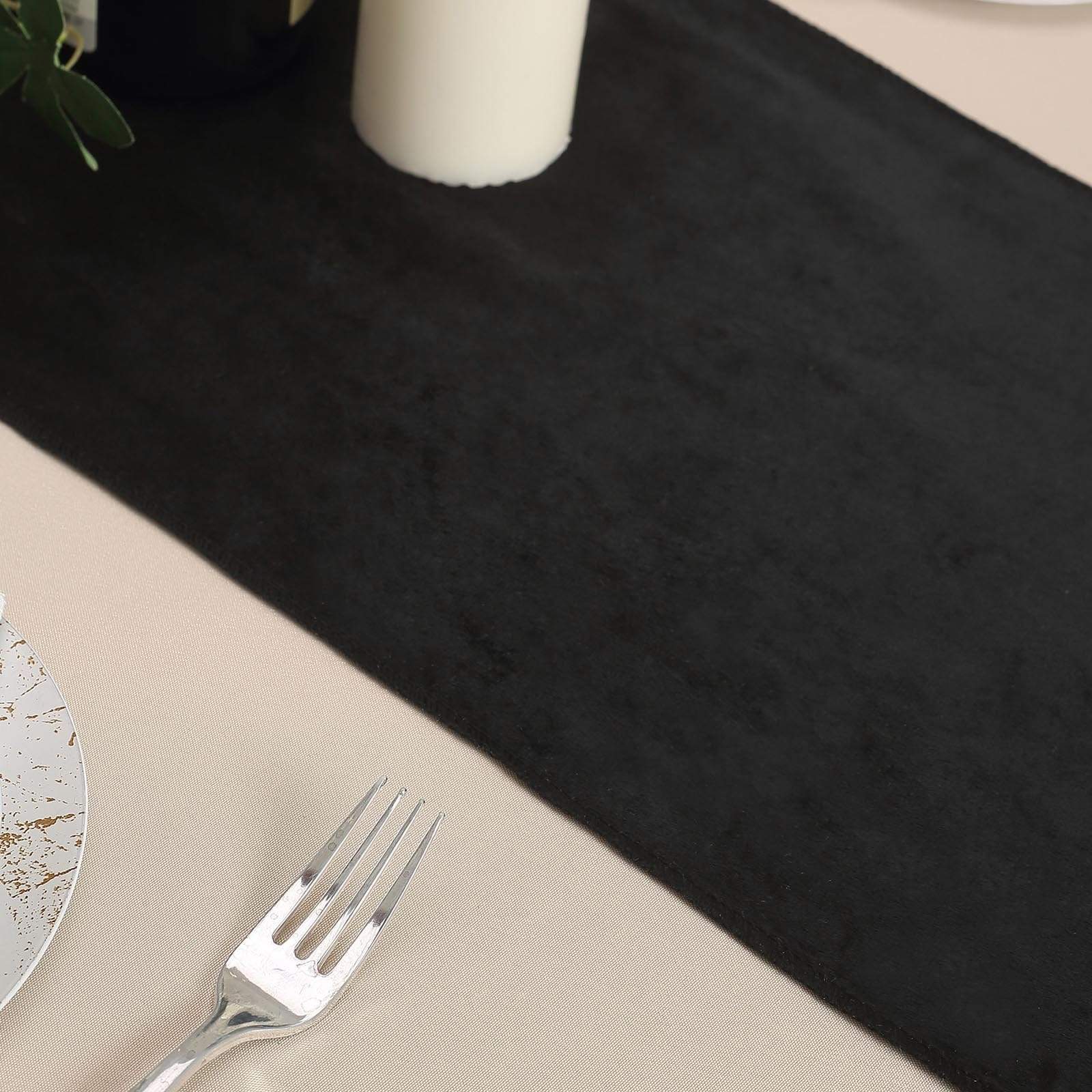 12x107 Inch Premium Velvet Table Runner - Elegant Wedding & Event Table Linens - Perfect for Weddings, Banquets, and Home Decor