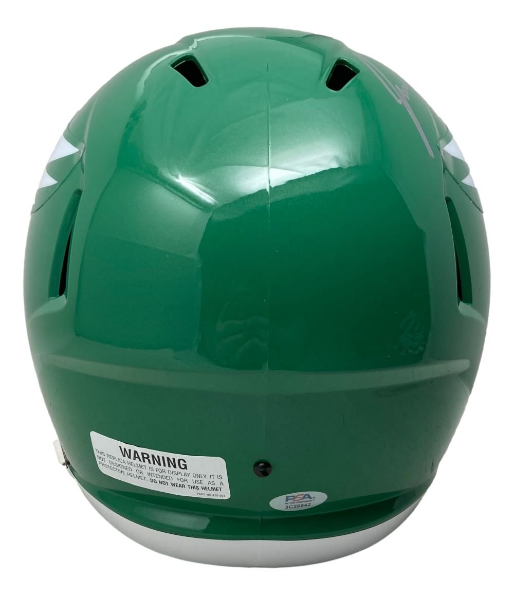 Jason Kelce Autographed Philadelphia Eagles Kelly Green Speed Replica Helmet with PSA ITP Hologram & Display Case - Perfect for Eagles Fans, Sports Memorabilia Collectors, and Game Room Decor