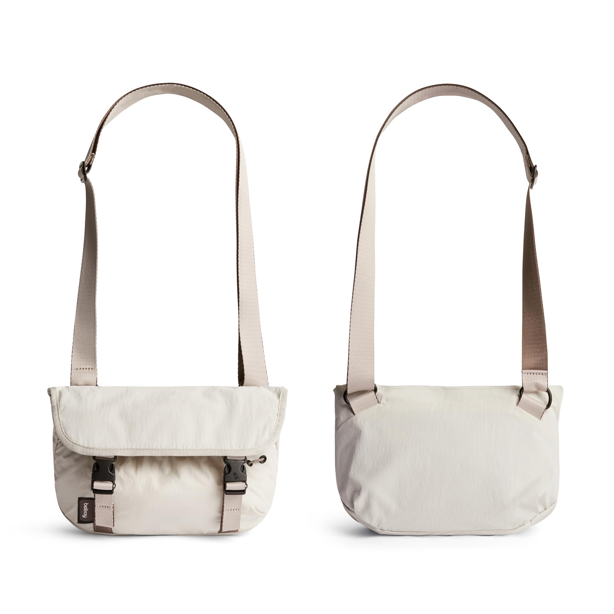 Bellroy Cinch Mini Messenger Bag - 6L Lightweight Compact Shoulder Bag with Water-Resistant Fabric & Effortless Organization - Oat Color - Perfect for Travel, Work & Everyday Carry