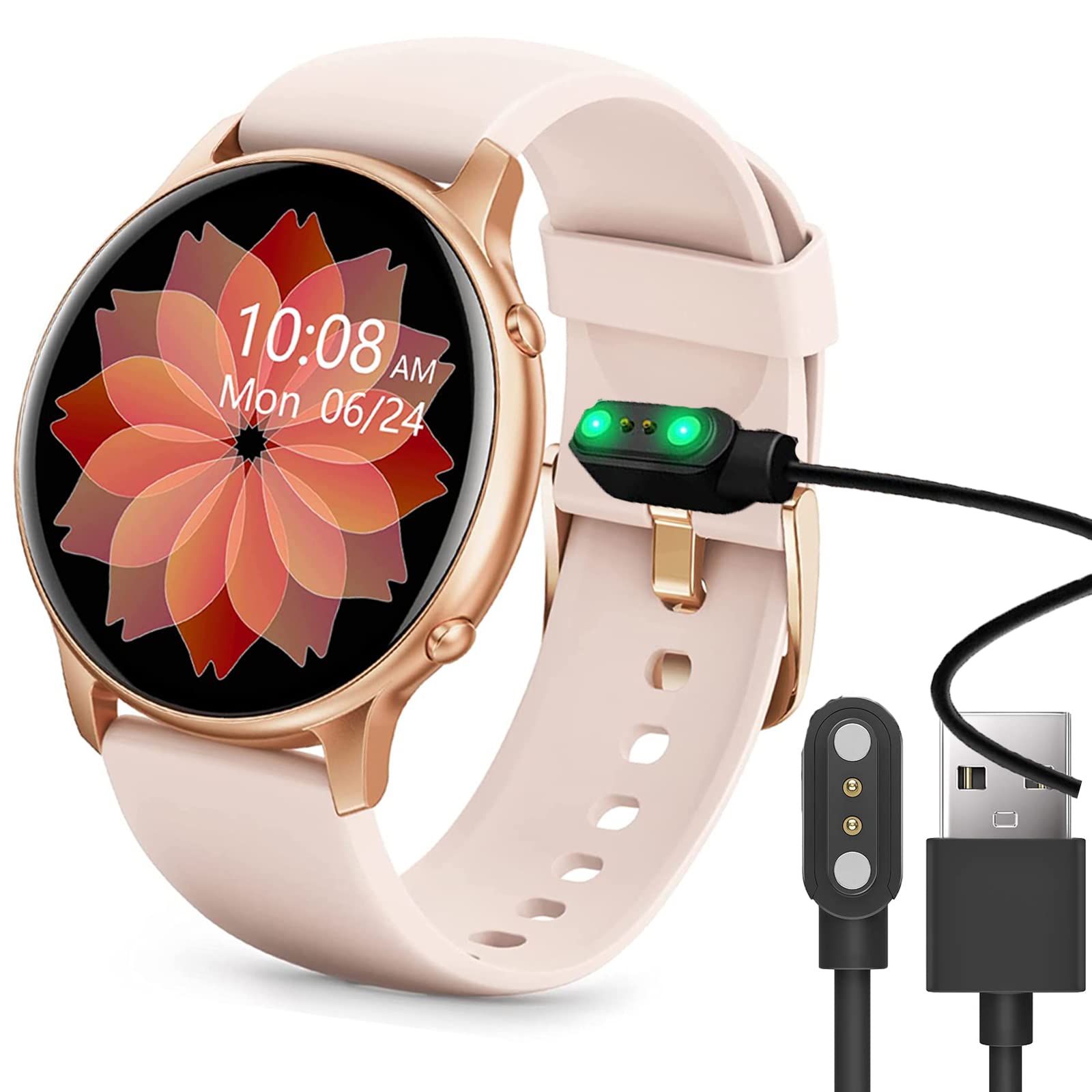 Magnetic USB Charger for Stiive Smartwatch LCW01 & 1.28 Inch Models - Replacement Charging Cable Compatible with Lovtutu, Moowhsh, NiUFFiT LW36, ManiGoo Smartwatches (Black) - Perfect for Home, Office, Gym & Travel Use