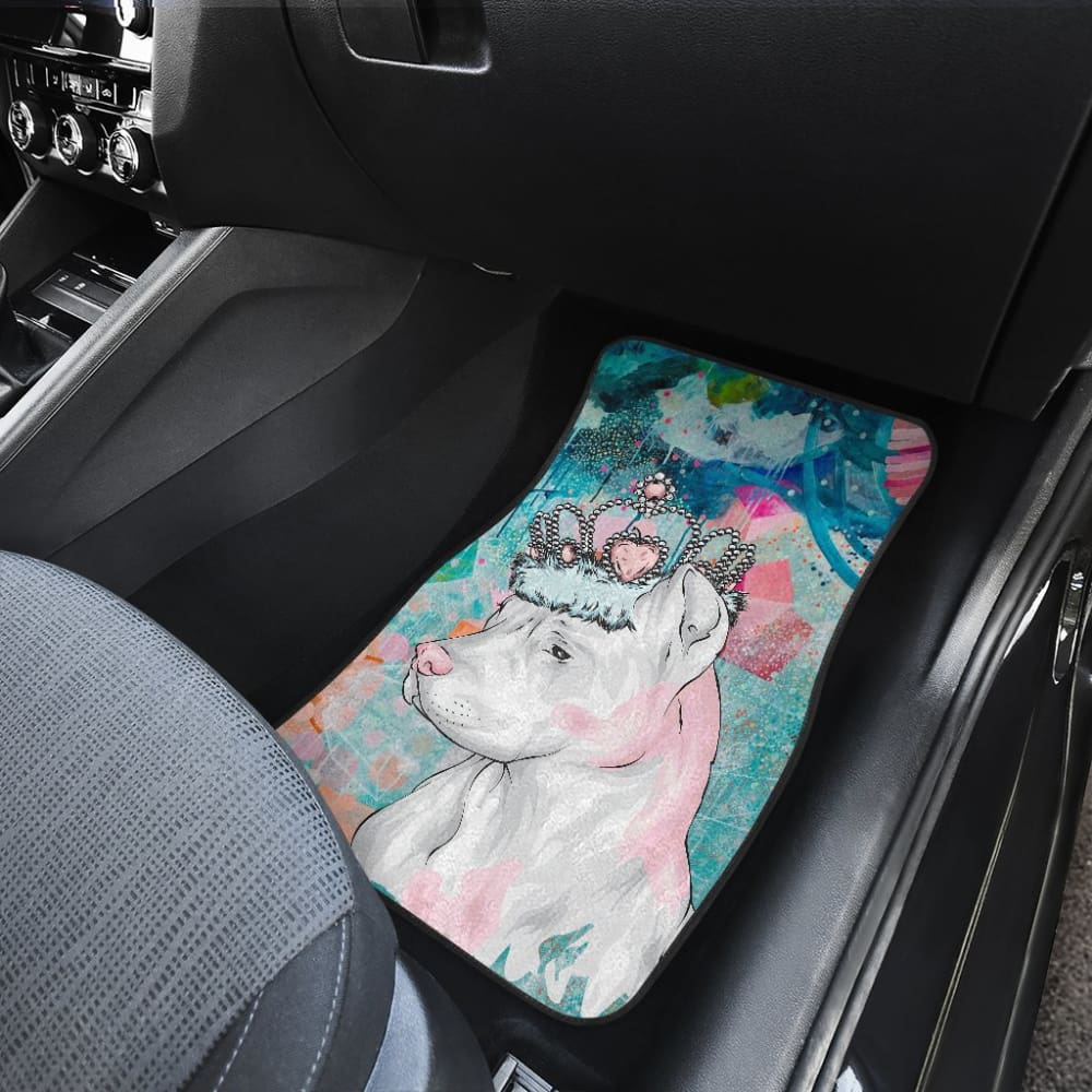 Royal Crown Pitbull Car Floor Mats for Dog Lovers - Premium Custom Fit Automotive Accessories for Pitbull Owners - Perfect Gift for Pet Enthusiasts & Car Interior Protection