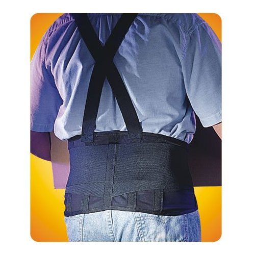 Industrial Mesh Back Support Belt with Suspenders - Medium Size, White | Ergonomic Lumbar Support for Warehouse, Construction & Heavy Lifting