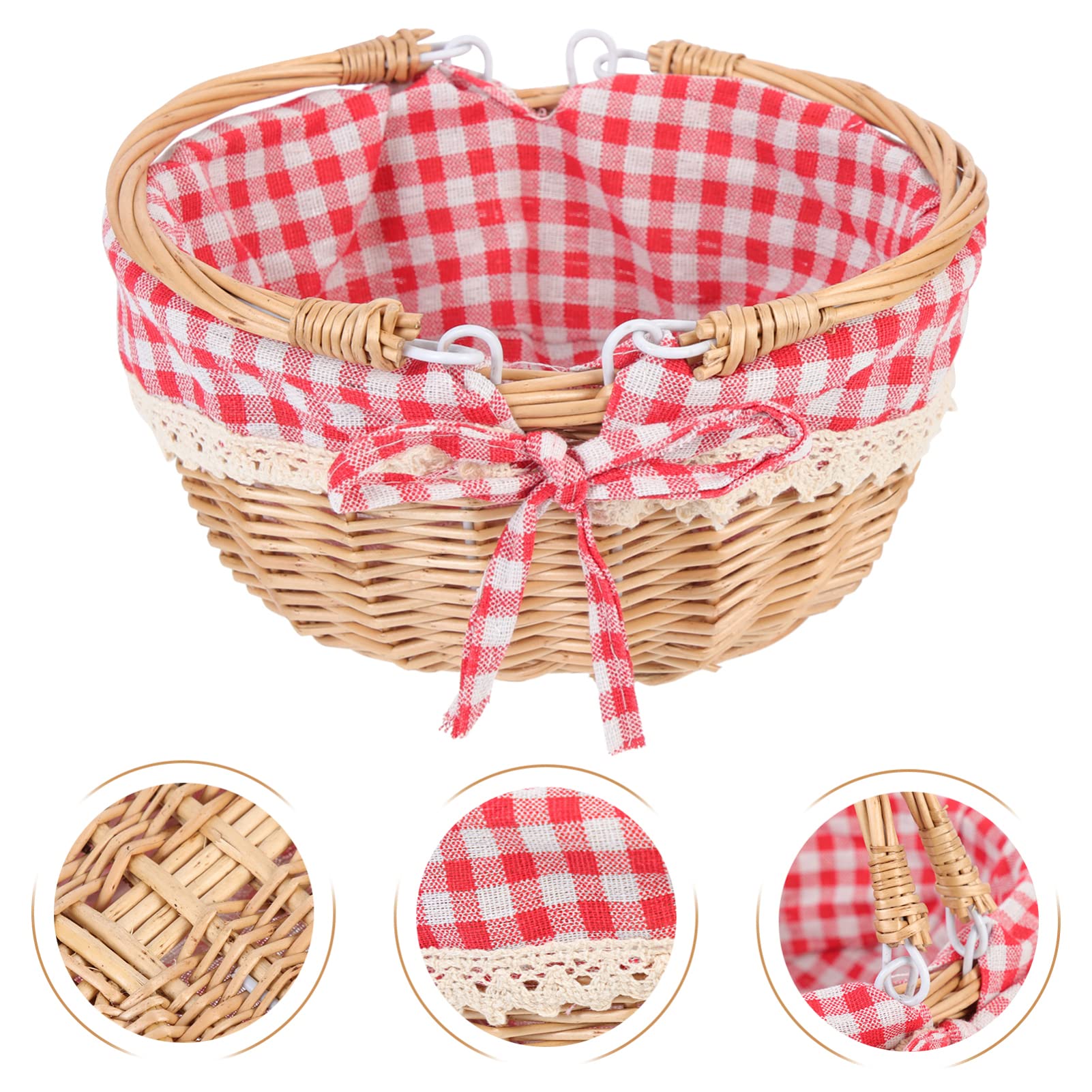 Eco-Friendly Rattan Picnic Basket - Multipurpose Woven Storage Container for Food, Groceries, Flowers & Home Decor | Perfect for Halloween, Picnics, Weddings & Beach Outings | Durable Handwoven Decorative Hamper