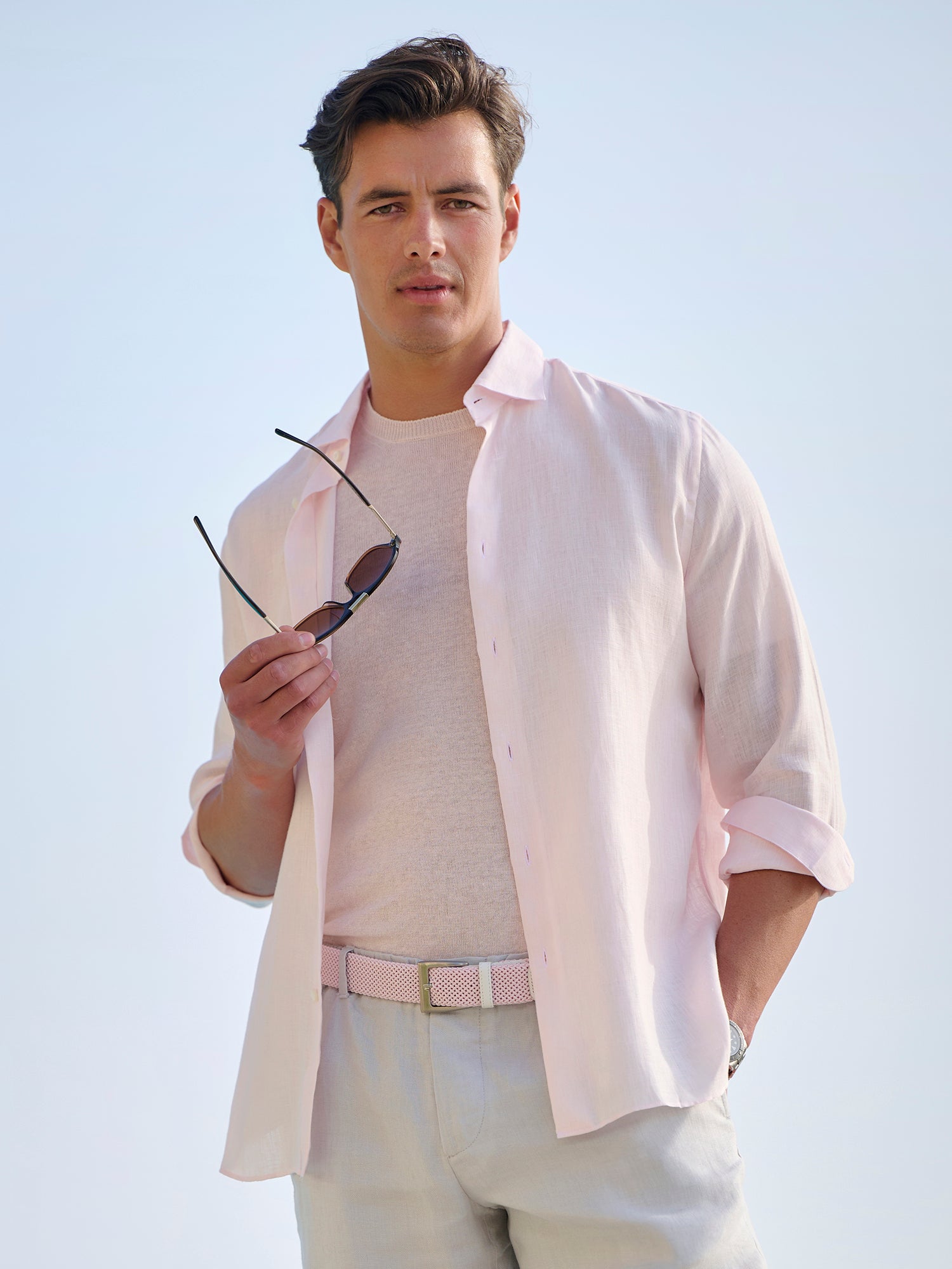 Premium Herringbone Linen Shirt for Men - Breathable & Stylish Casual Button Down - Perfect for Summer Outfits, Office Wear & Vacation Style