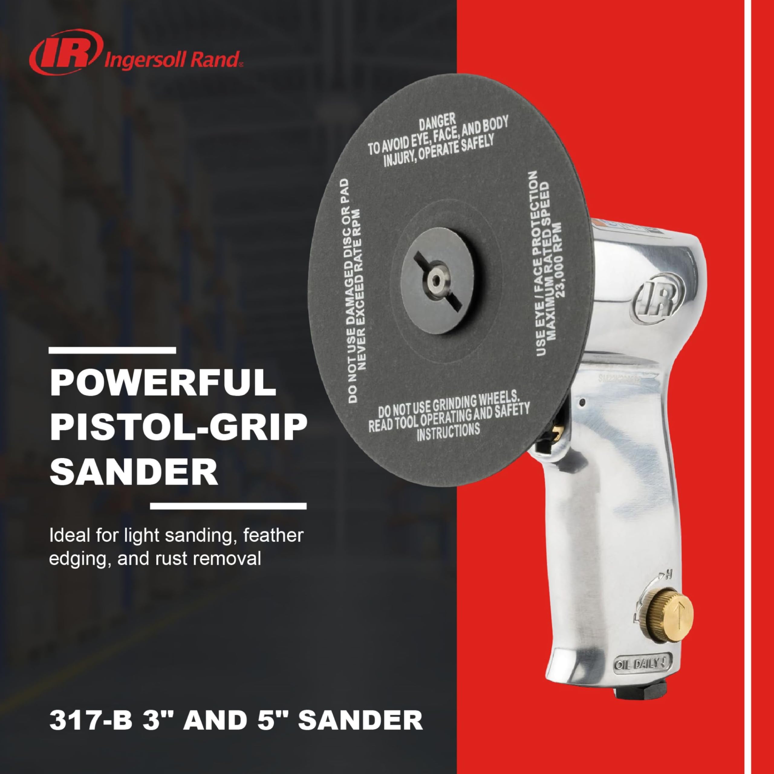 Ingersoll Rand 317-B Heavy Duty Air Sander - 3