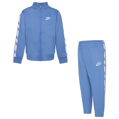 Nike Kids Logo Taping Full Zip Blue Tracksuit Set - Comfortable & Stylish Athletic Outfit for Boys & Girls - Perfect for School, Sports & Casual Wear