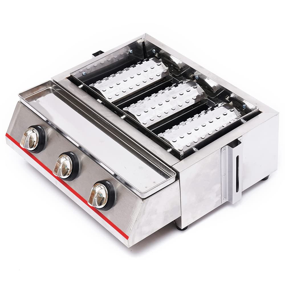 3-Burner Portable Tabletop Propane Gas Grill - 18