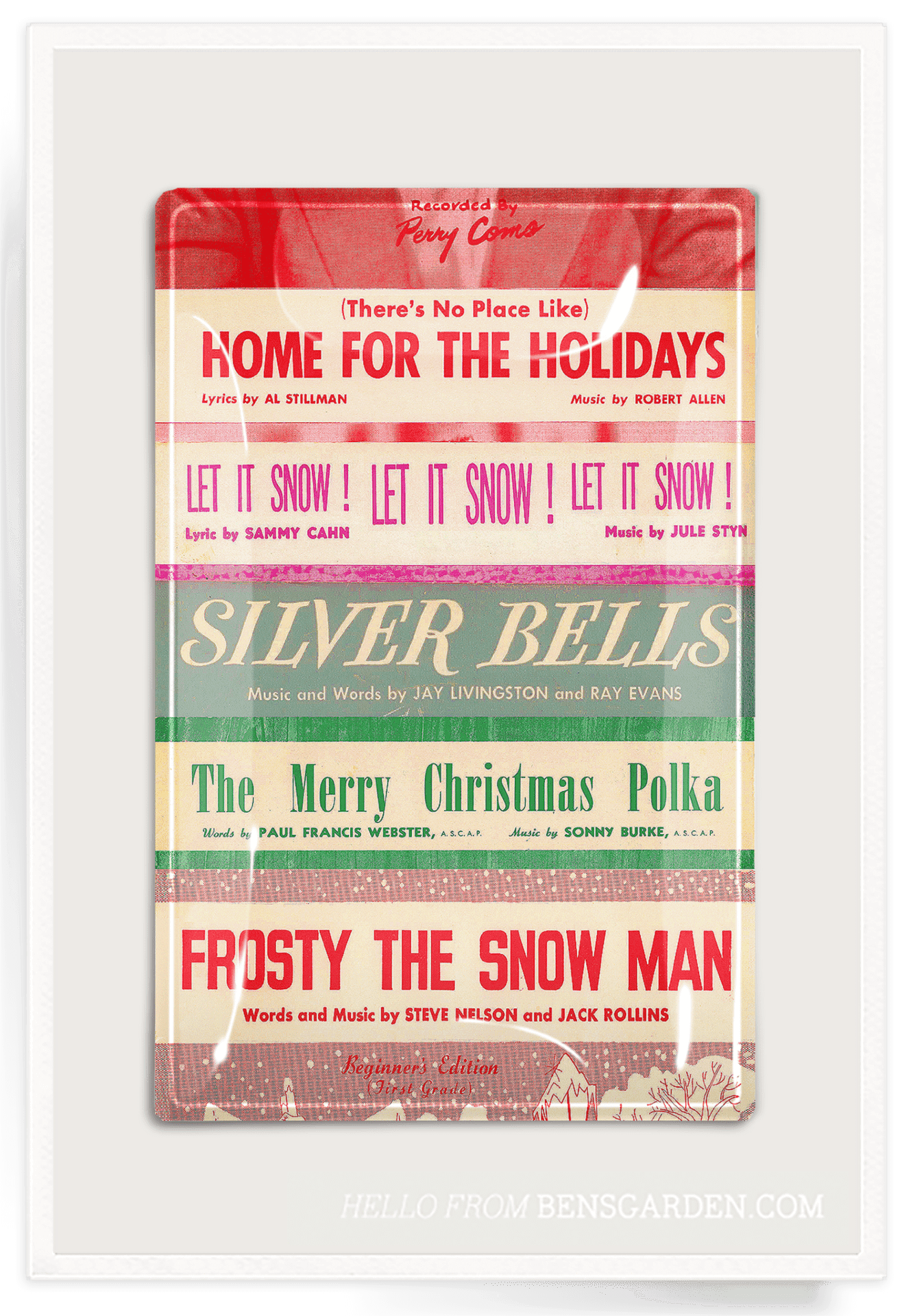 Christmas Sing Along Glass Decoupage Tray - Holiday Serving Tray for Christmas Parties, Festive Home Decor & Gift Giving